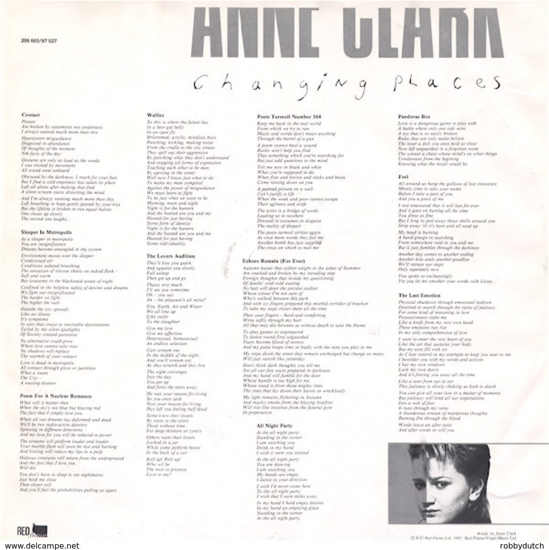 * LP * Anne Clark - Changing Places - Disco, Pop
