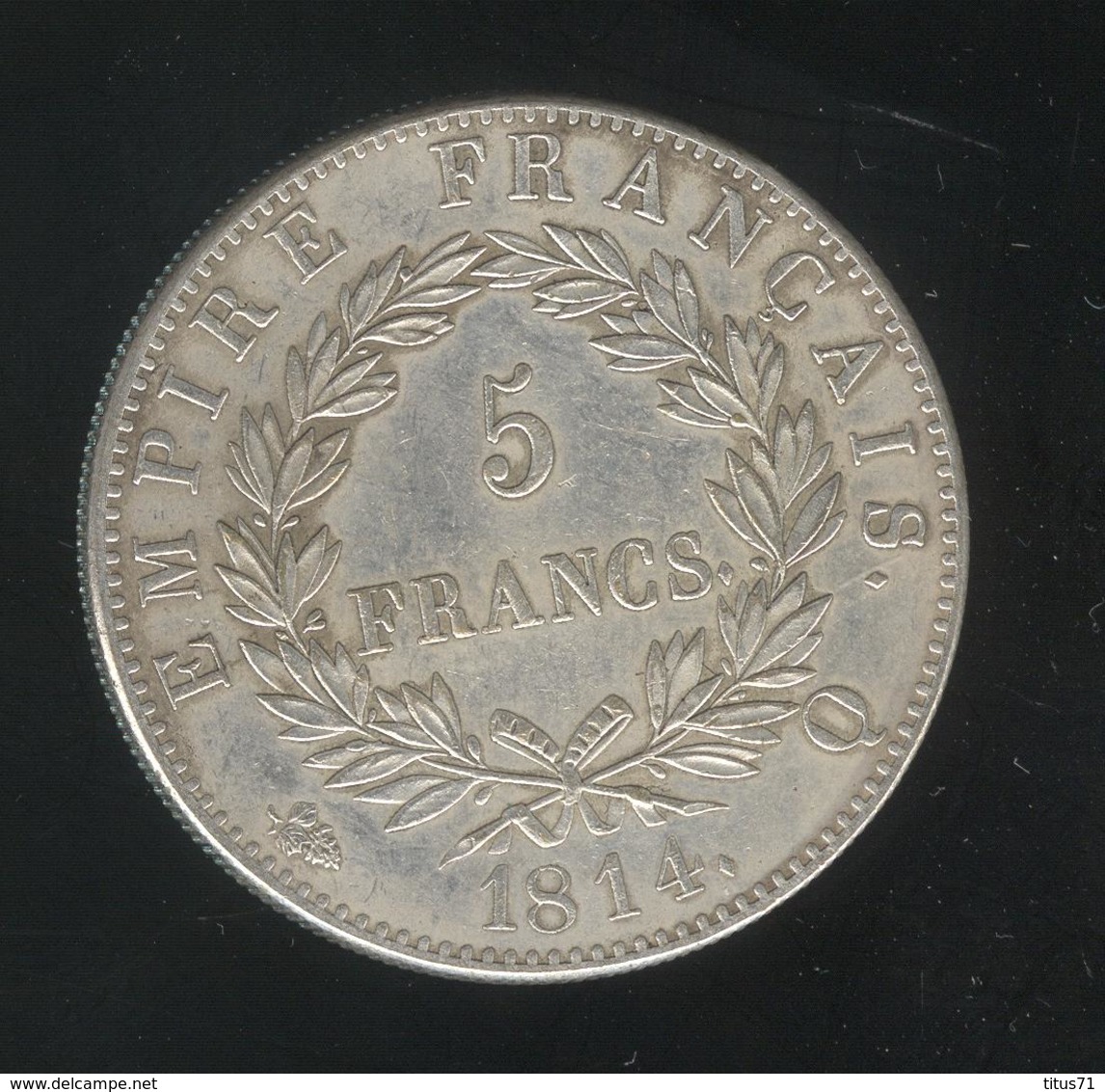 Fausse 5 Francs Napoléon Premier 1814 Q - Tranche Striée - Exonumia - Fictifs & Spécimens