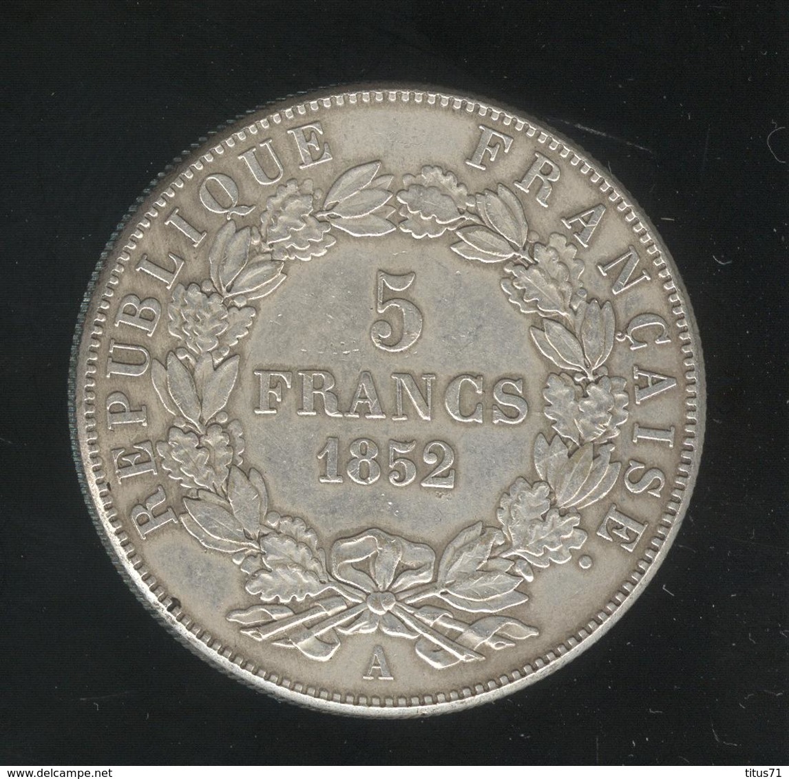 Fausse 5 Francs Napoléon Premier III 1852 A - Tranche Striée - Exonumia - Fictifs & Spécimens