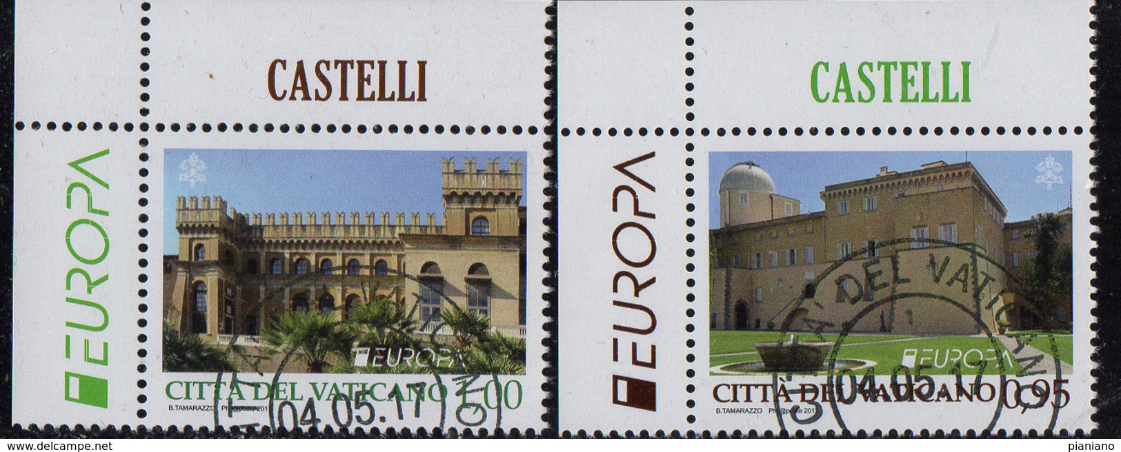 PIA - VATICANO  - 2017 : Europa - Castelli - (SAS 1749-50) - Used Stamps