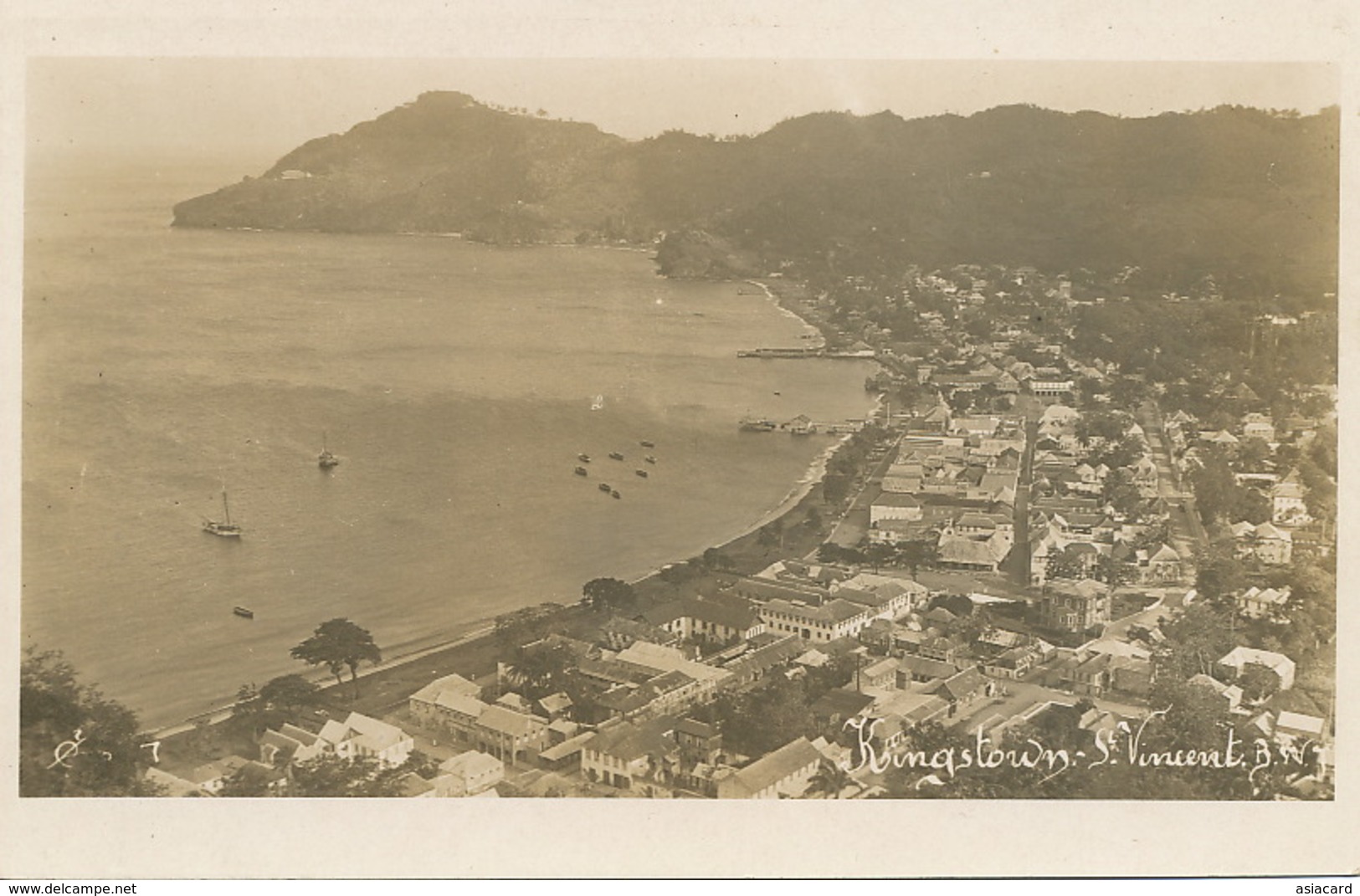 Real Photo Kingstown St Vincent B.W.I. Aerial View - Saint Vincent &  The Grenadines