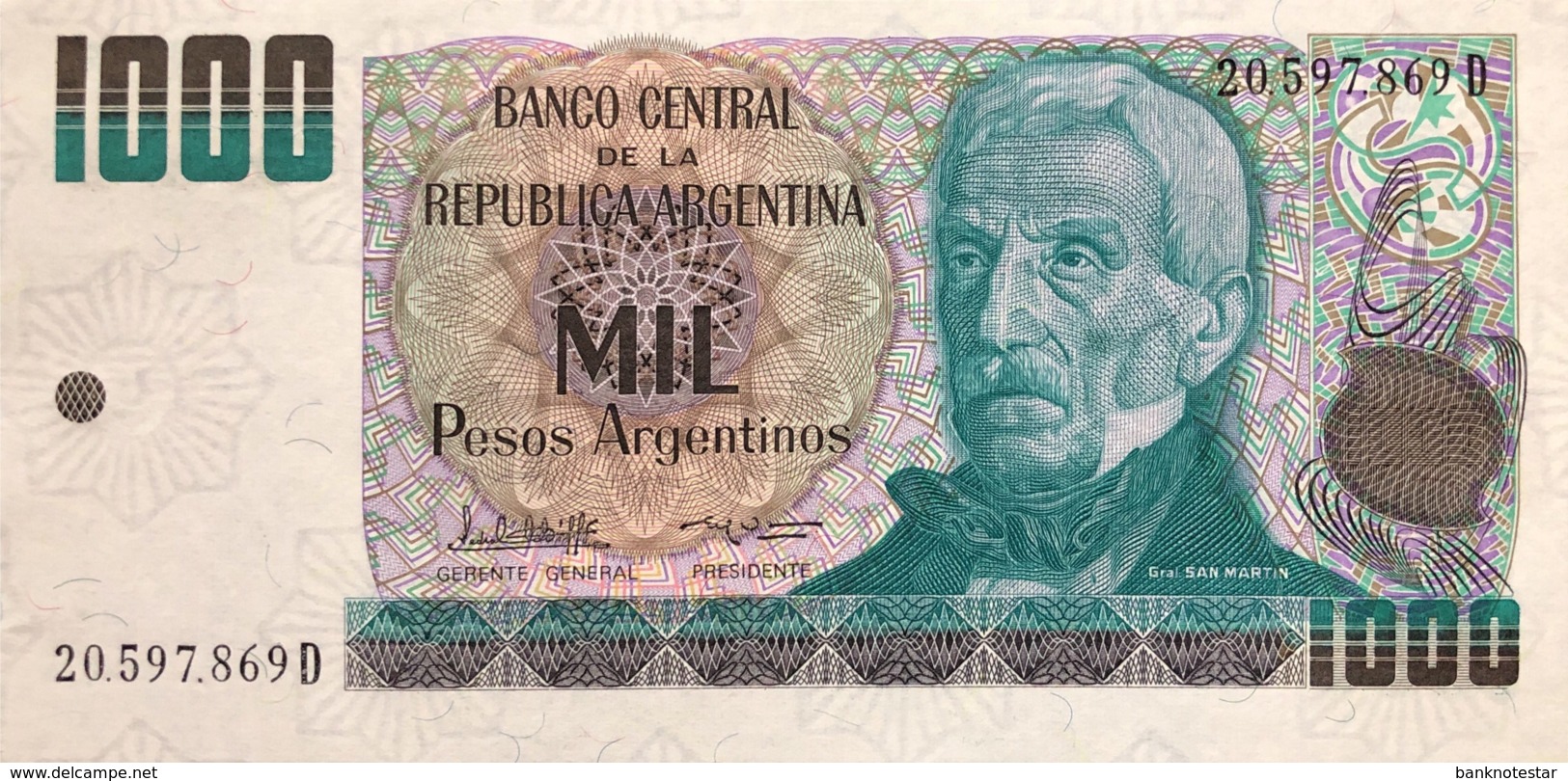 Argentina 1.000 Pesos Argentinos, P-317b (1984) - UNC - Argentinien