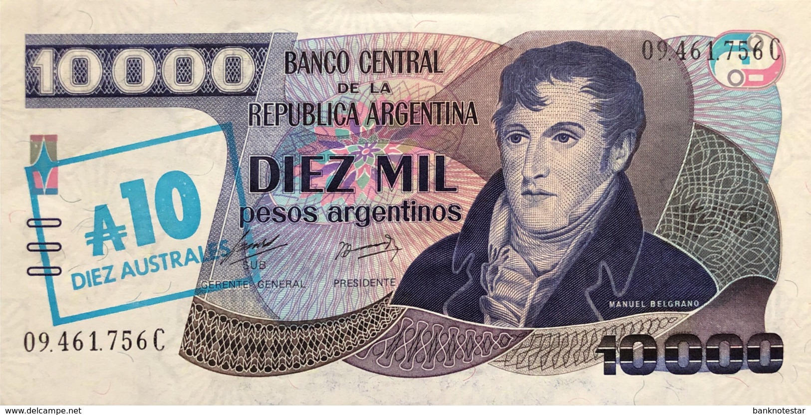 Argentina 10 Australes, P-322c (1985) - UNC - Argentinien