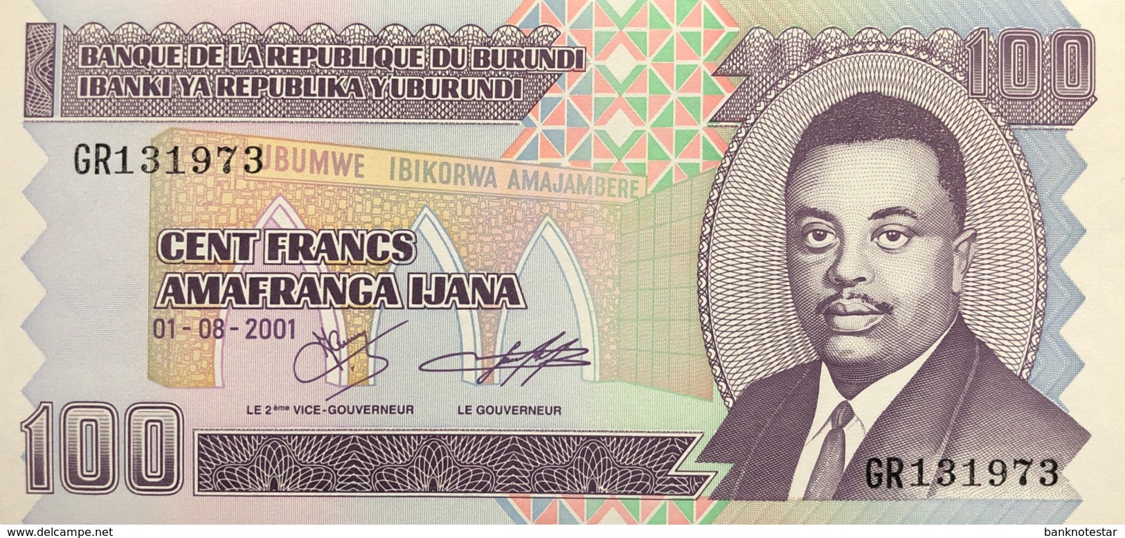 Burundi 100 Francs, P-37c (1.8.2001) - UNC - Burundi