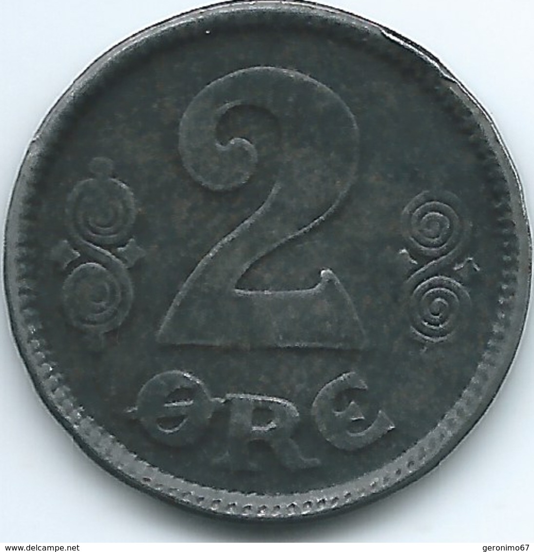 Denmark - Christian X - 2 Øre - 1918 - KM813.1a - WWI Iron Coin - Denemarken