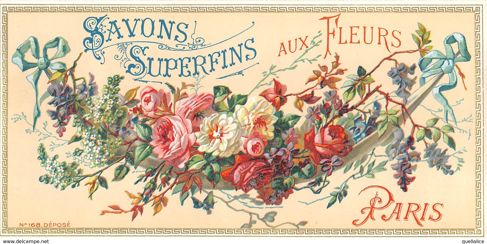 1095 "SAVON SUPERFINS AUX FLEURS - PARIS"  ETICHETTA ORIGINALE - Etiquettes