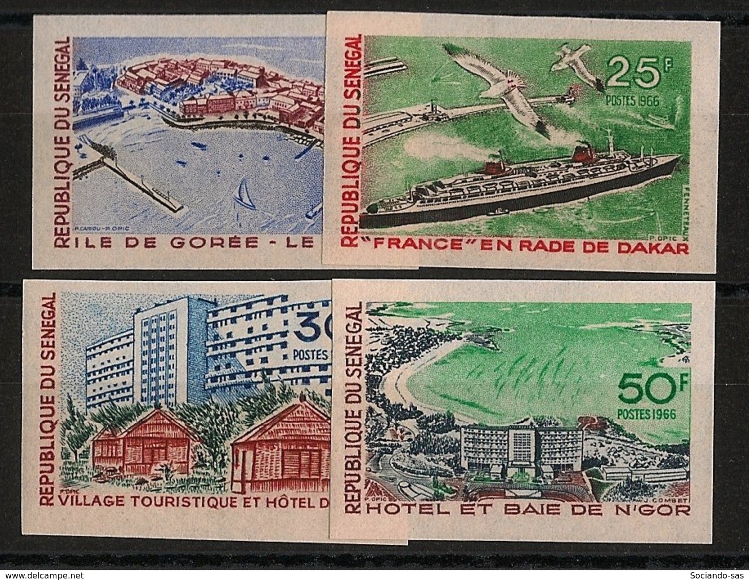 Sénégal - 1966 - N°Yv. 284 à 287 - Tourisme - Non Dentelé / Imperf. - Neuf Luxe ** / MNH / Postfrisch - Senegal (1960-...)