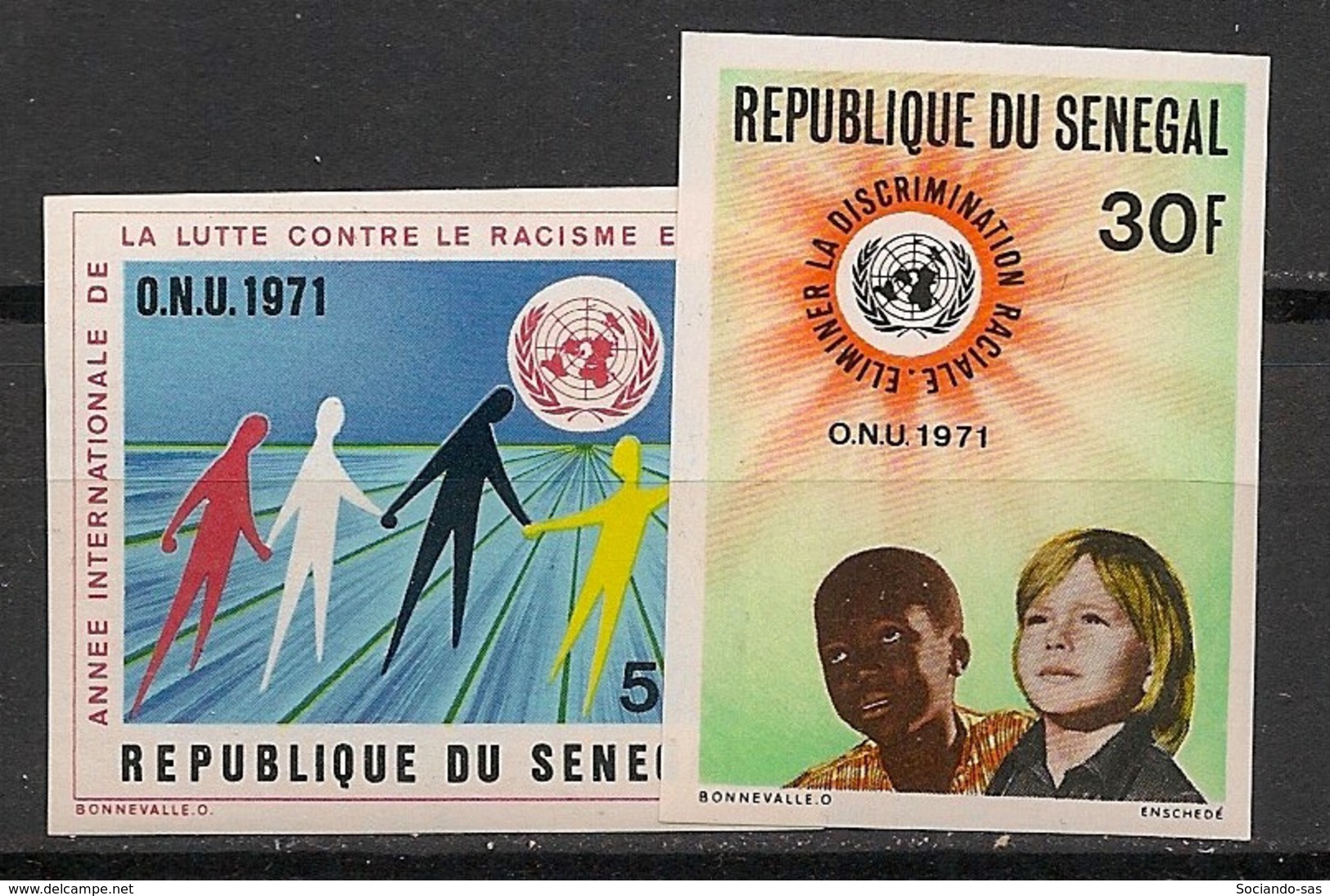 Sénégal - 1971 - N°Yv. 345 à 346 - ONU / UNO - Non Dentelé / Imperf. - Neuf Luxe ** / MNH / Postfrisch - Sénégal (1960-...)