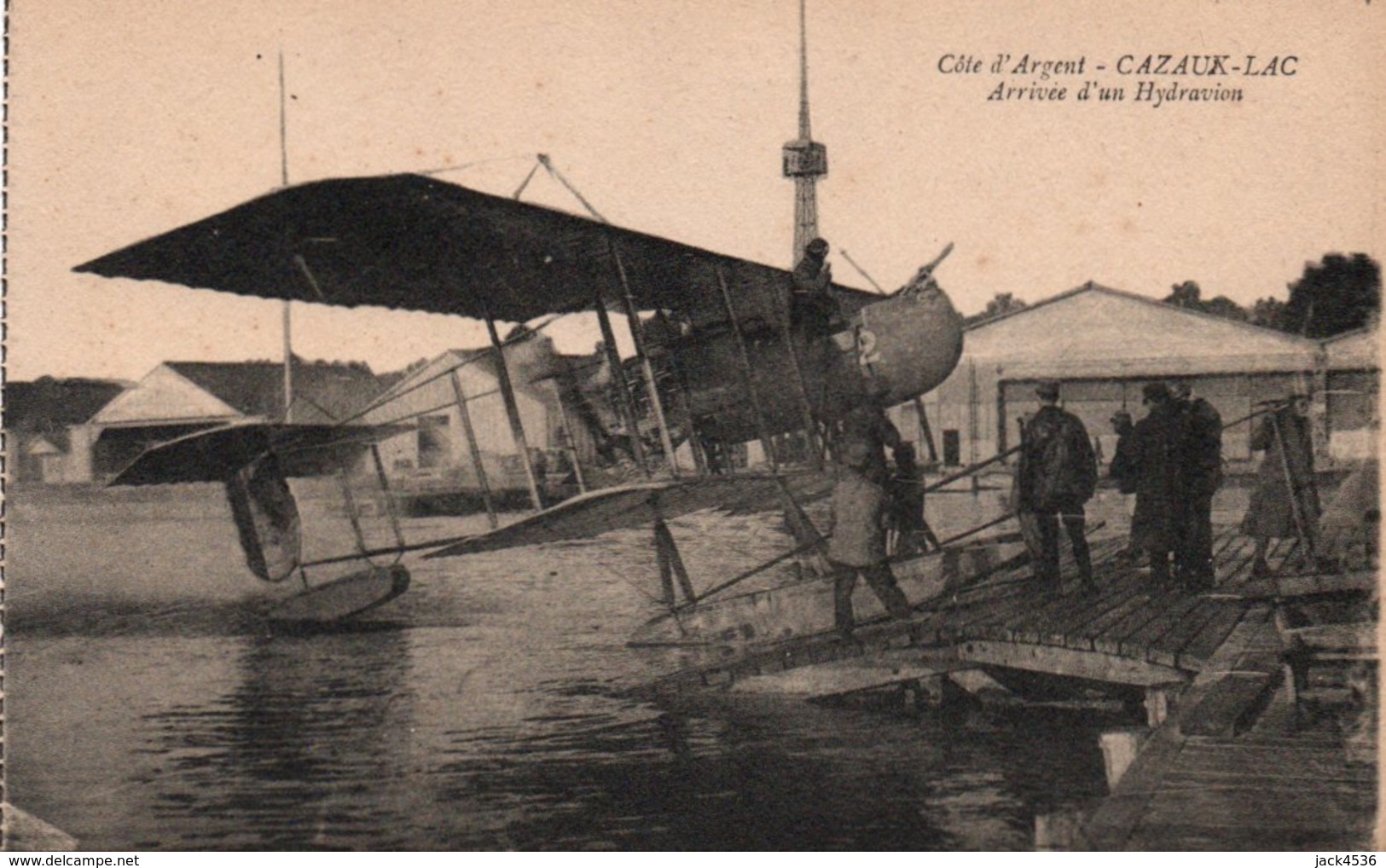 Carte Postale Ancienne Issu De Carnet - Dép. 33 - CAZAUX - LAC - Arrière D' Un Hydravion - Autres & Non Classés
