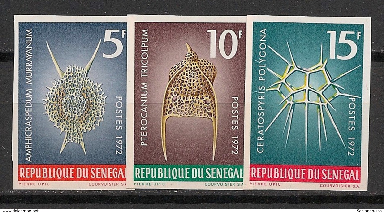 Sénégal - 1972 - N°Yv. 377 à 379 - Radiolaires - Non Dentelé / Imperf. - Neuf Luxe ** / MNH / Postfrisch - Senegal (1960-...)