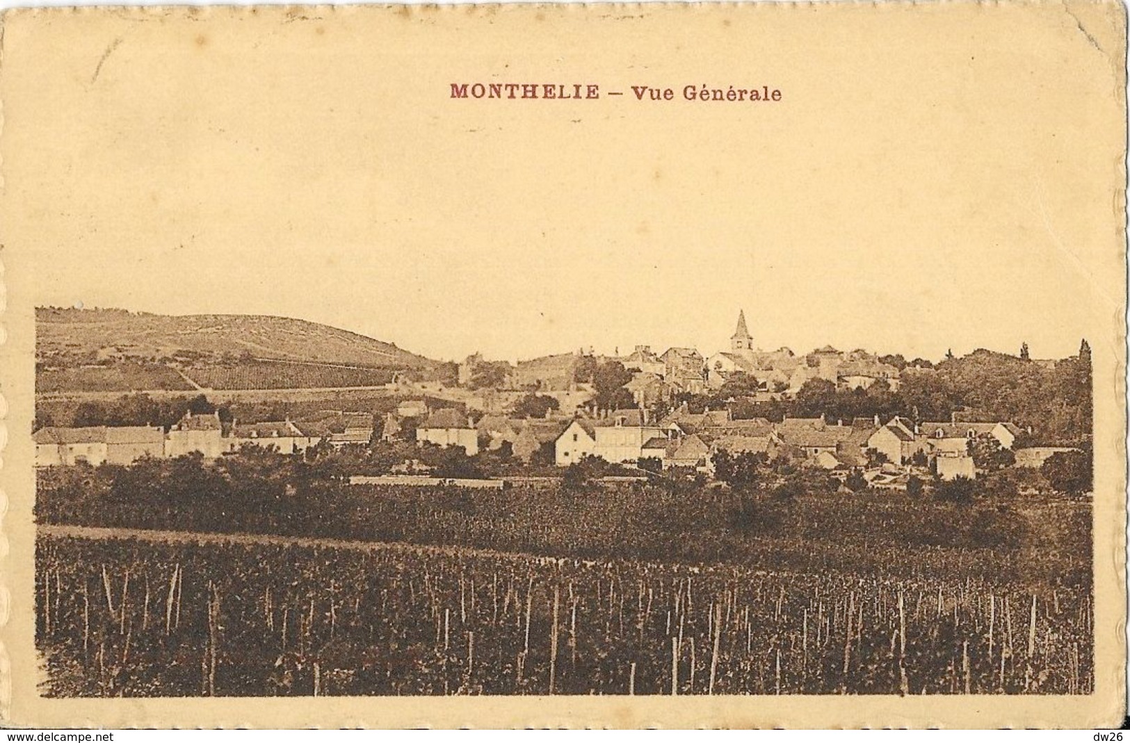 Monthélie (Côte-d'Or) - Vue Générale, Les Vignes - Carte Dentelée 1934 - Autres & Non Classés