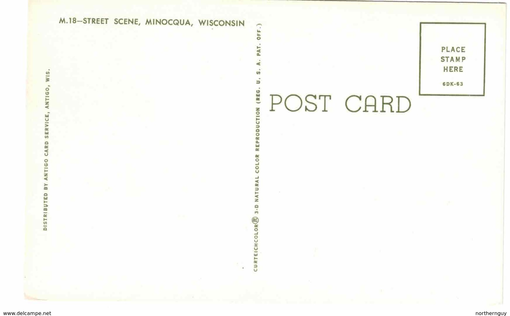 MINOCQUA, Wisconsin, USA, Main Street & Stores, Old Cars, 1960-70's Chrome Postcard - Autres & Non Classés