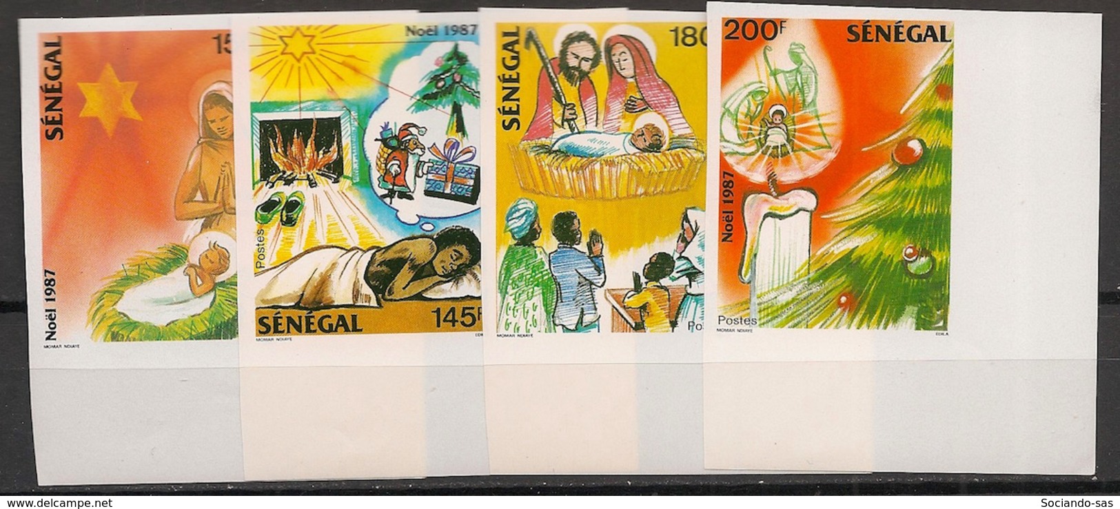 Sénégal - 1987 - N°Yv. 738 à 741 - Noel / Christmas - Non Dentelé / Imperf. - Neuf Luxe ** / MNH / Postfrisch - Senegal (1960-...)