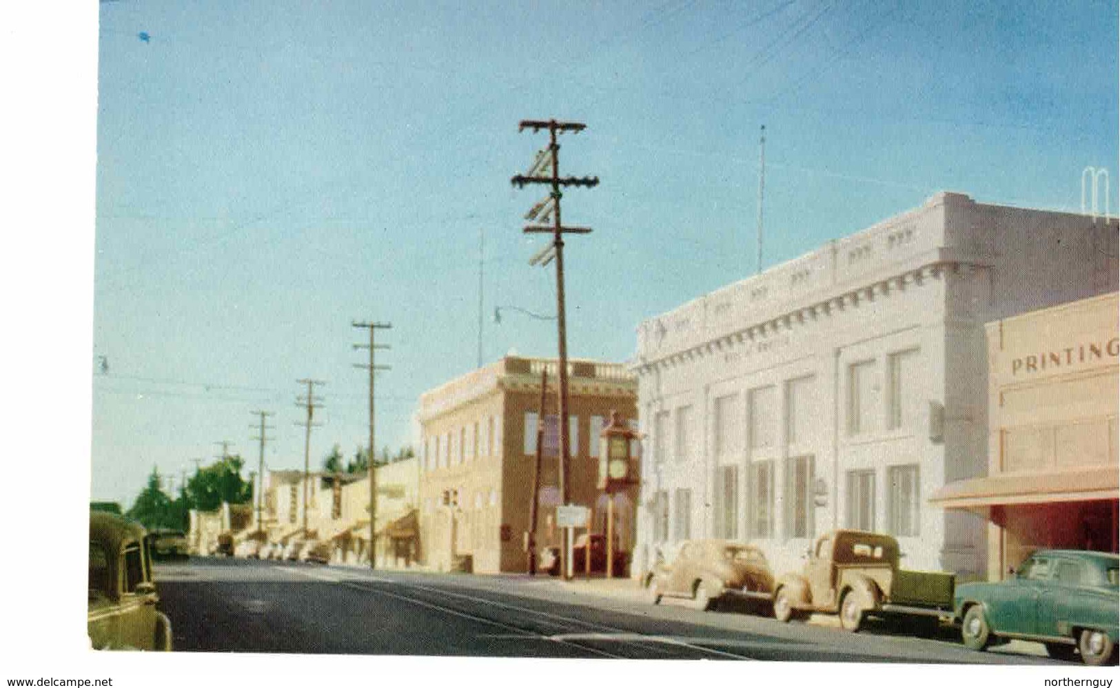 SEBASTAPOL, California, USA, Business District & Stores, Old Cars, 1950's Chrome Postcard - Autres & Non Classés