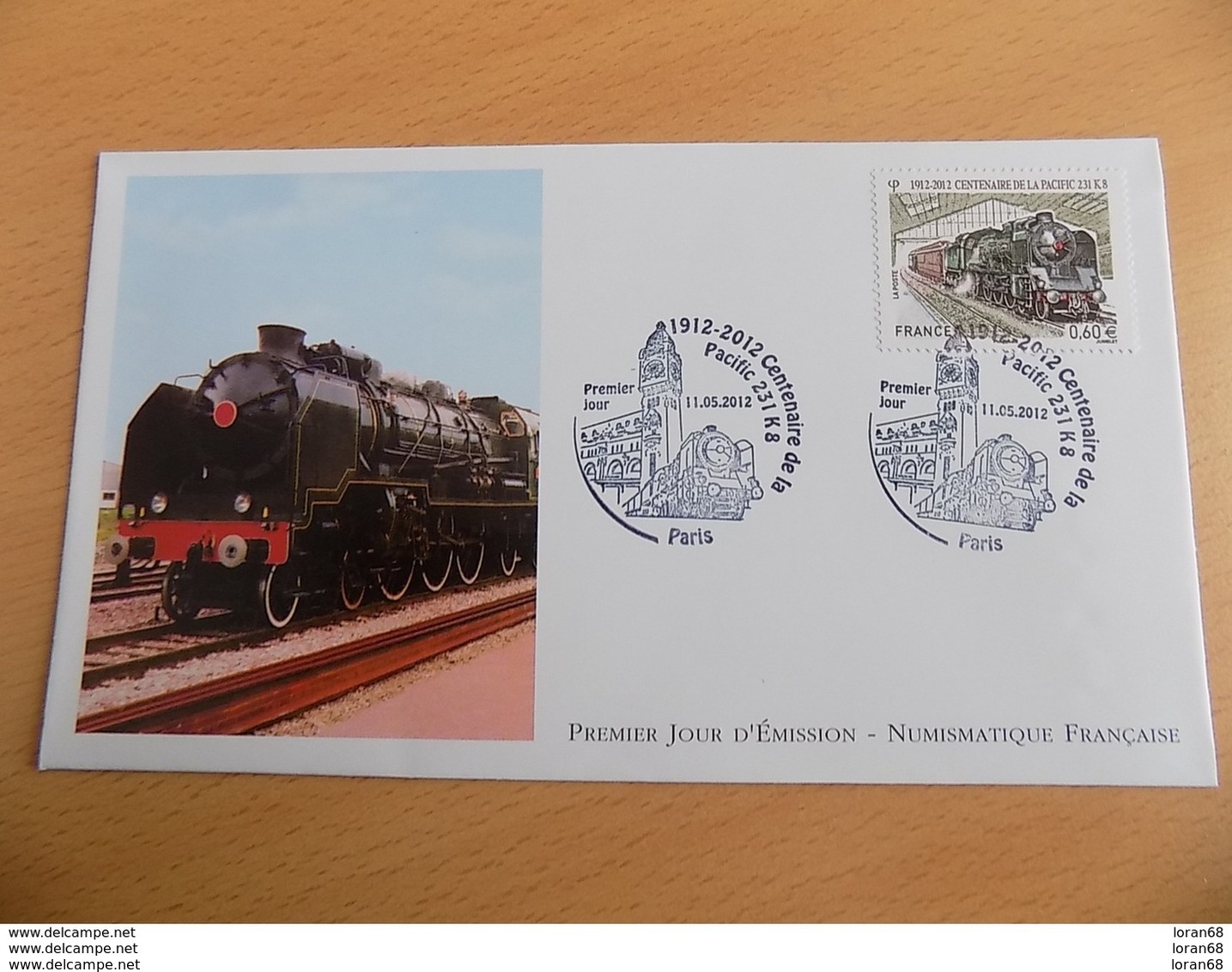 FDC France : Locomotive Pacific 231K8 - Paris 11/05/2012 - 2010-2019