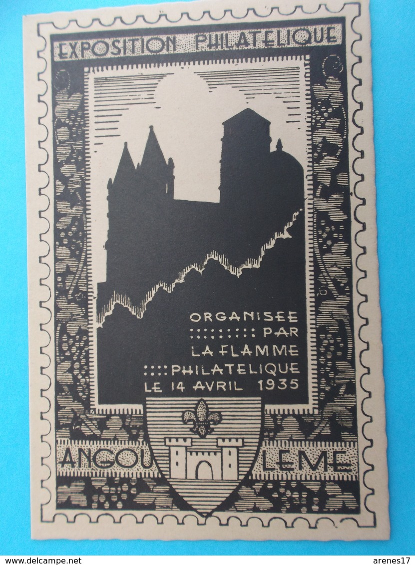 16: ANGOULEME : EXPOSITION PHILATELIQUE Du 14 AVRIL 1935 ,avec Cachet De L'exposition Au Dos, Carte En Bon état - Angouleme