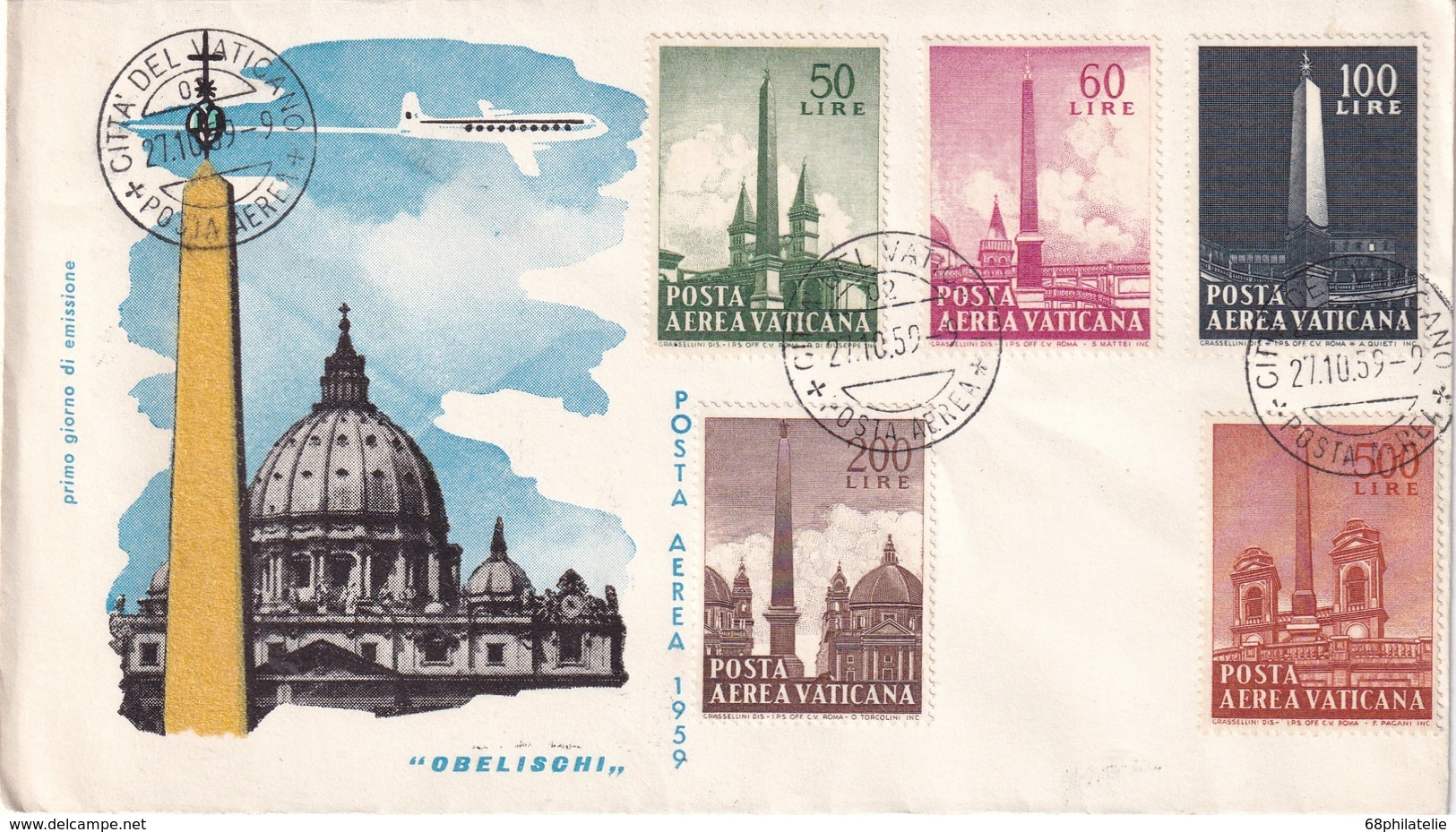 VATICAN 1959 LETTRE ILLUSTREE - Lettres & Documents