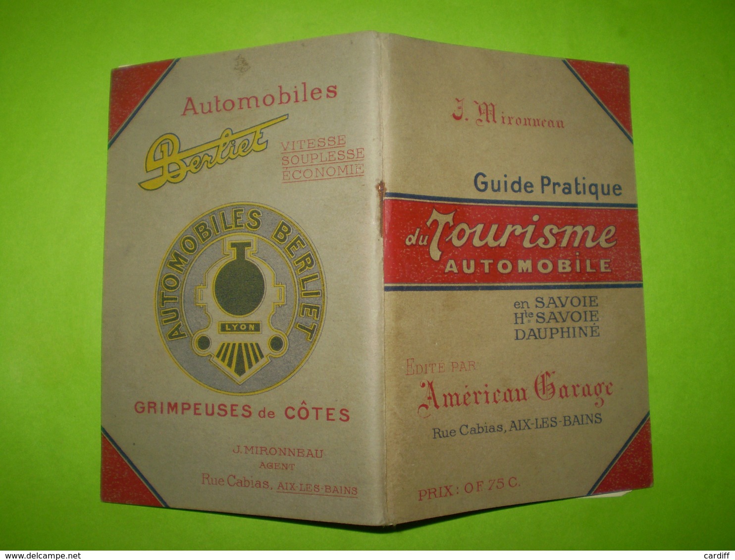 Tourisme Automobile En Savoie,Hte Savoie,Dauphiné De L'Américan Garage à Aix Les Bains, Publicités:automobiles Berliet . - Tourisme