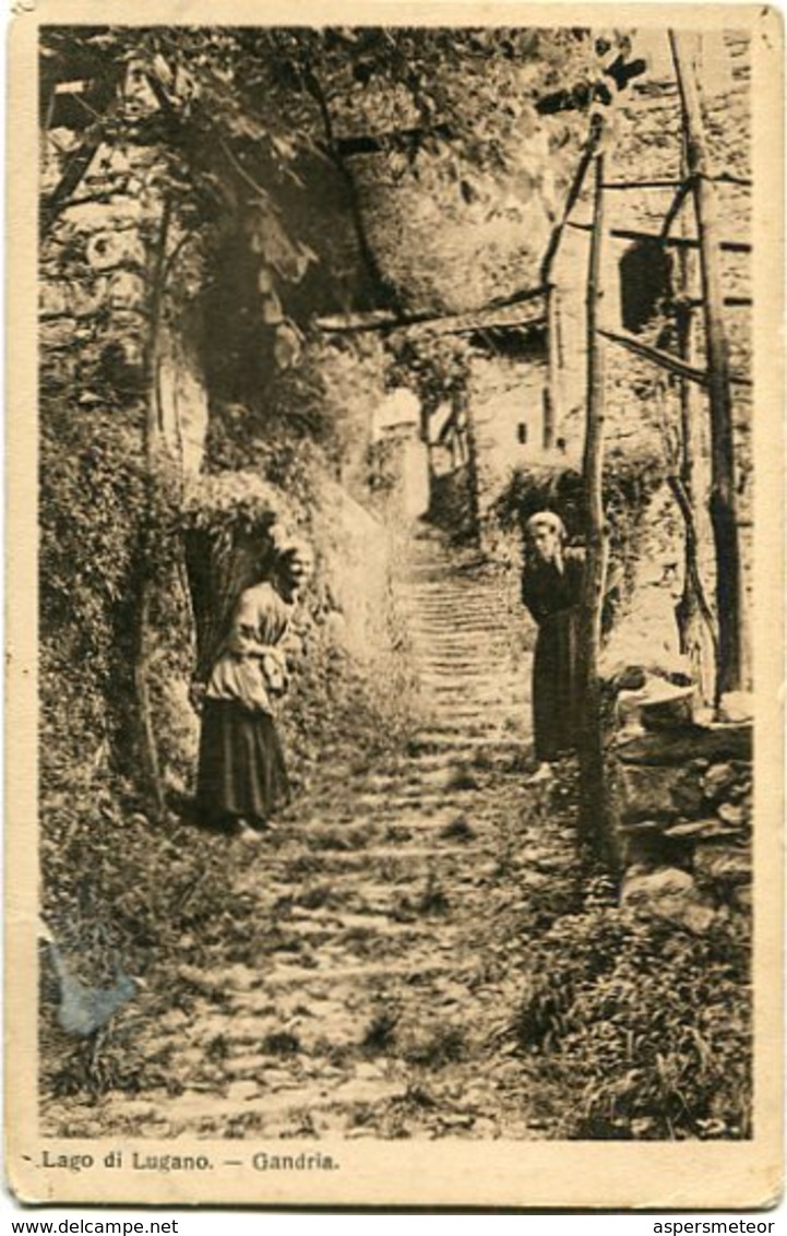 LAGO DI LUGANO - GANDRIA. SVIZZERA POSTALE CPA CIRCA 1900's NON CIRCOLATO -LILHU - Gandria 