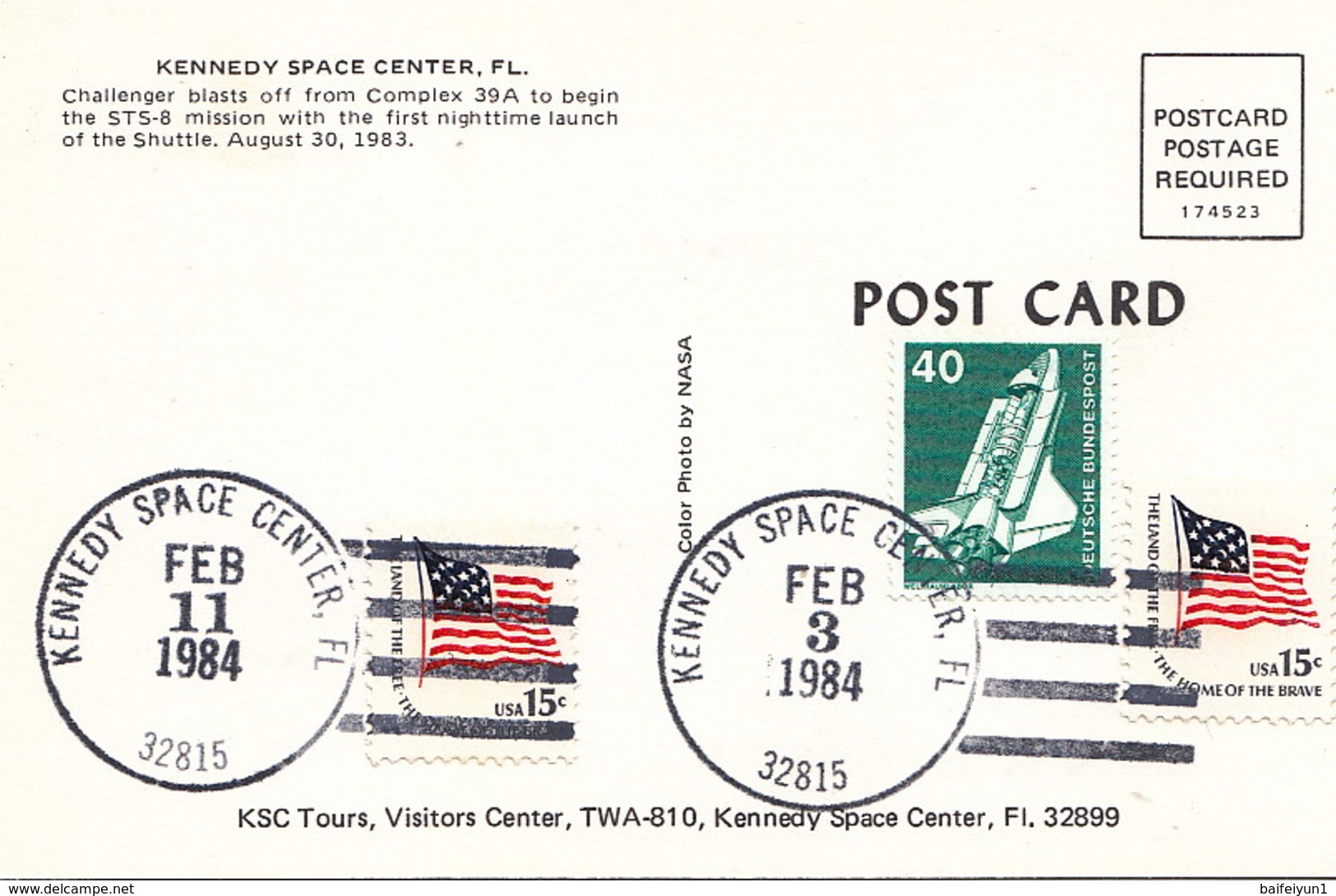 1984 USA Space Shuttle Challenger STS-41-B Commemorative Post Cards - América Del Norte
