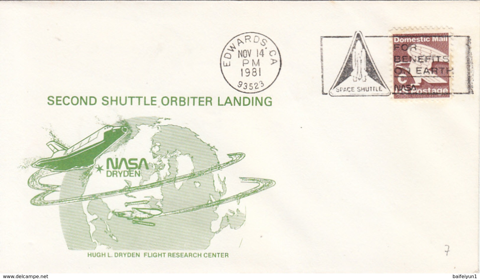 1981 USA Space Shuttle Columbia STS-2 Landing Commemorative Cover - América Del Norte