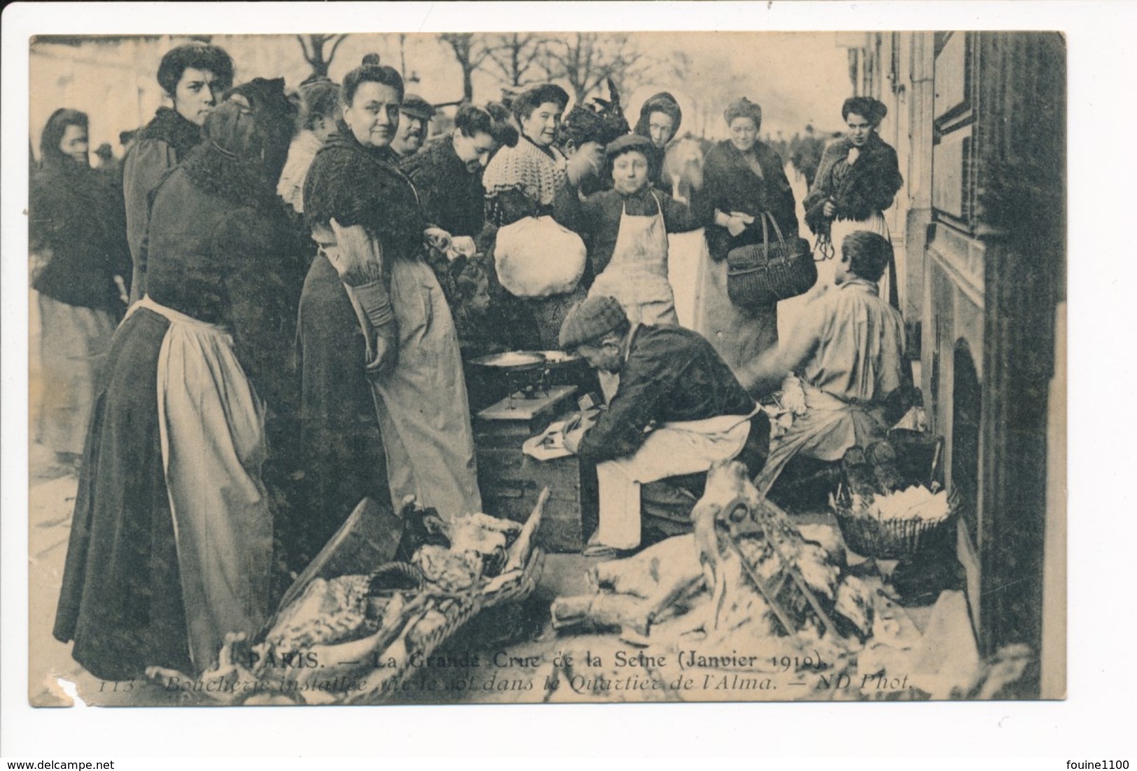 Carte De  Paris La Grande Crue Janvier 1910 Boucherie Installé Sur Le Sol Dans Le Quartier De L' Alma - Inondations De 1910