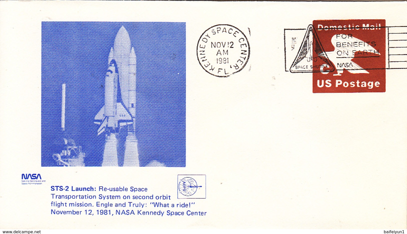 1981 USA Space Shuttle Challenger STS-2  Launch Commemorative Cover - America Del Nord