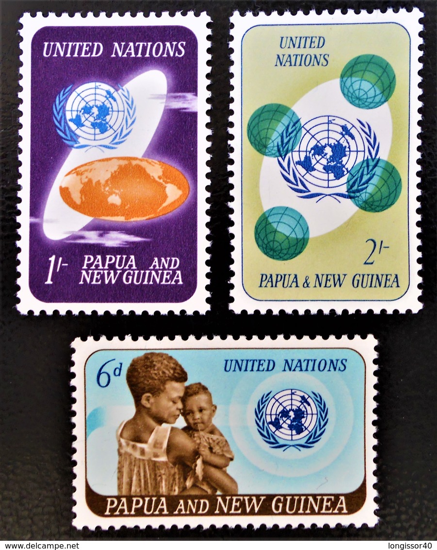 NATIONS UNIES 1965 - NEUFS ** - YT 80/82 - MI 80/82 - Papouasie-Nouvelle-Guinée