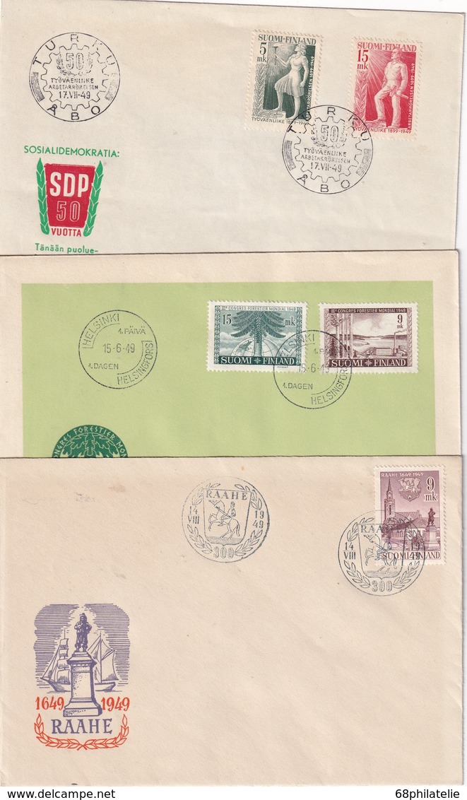 FINLANDE 1949 LOT DE 11 FDC - FDC