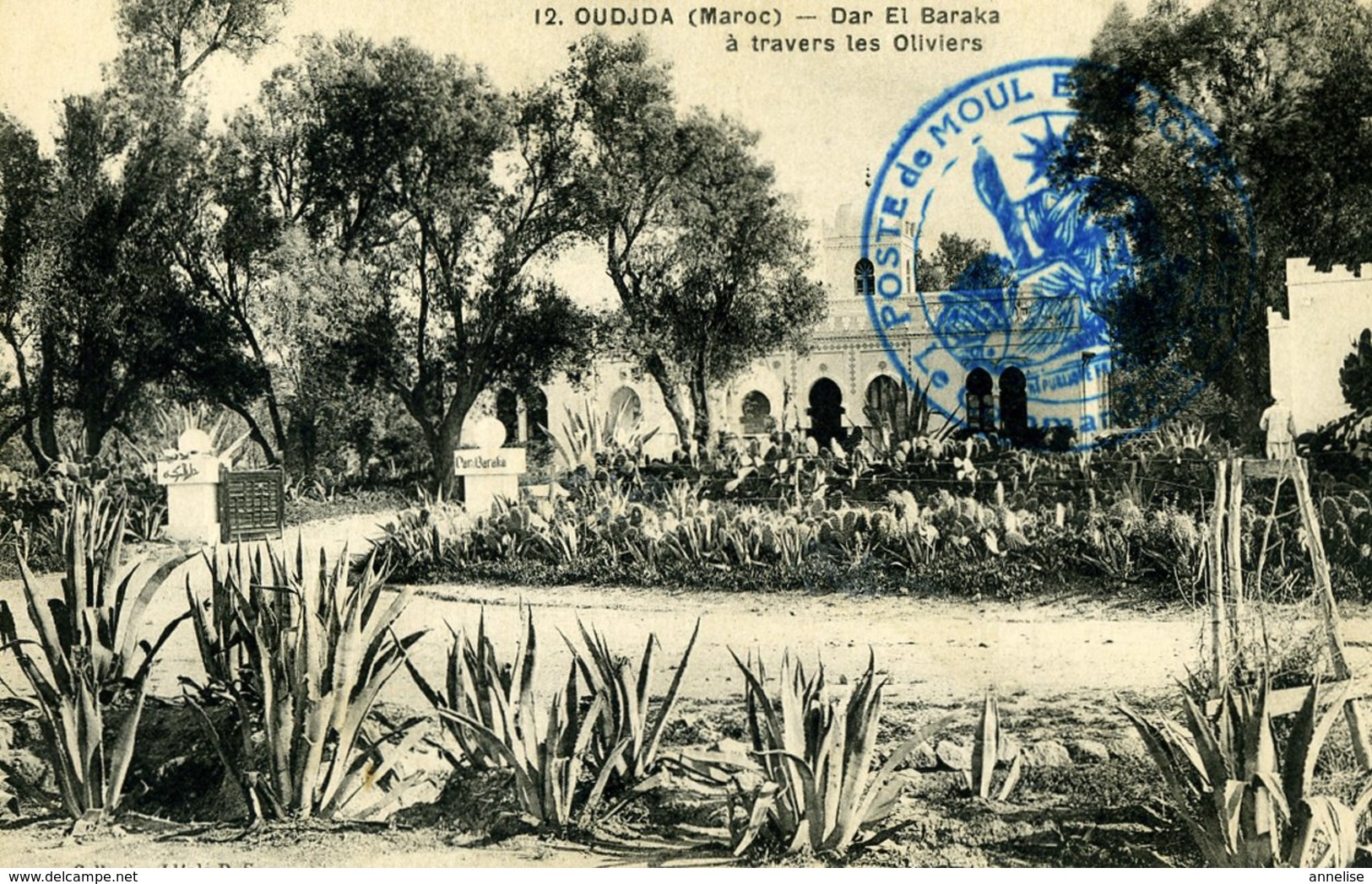 Maroc OUJDA Dar El Baraka Cachet Militaire Poste De Moul El Bacha - War 1914-18