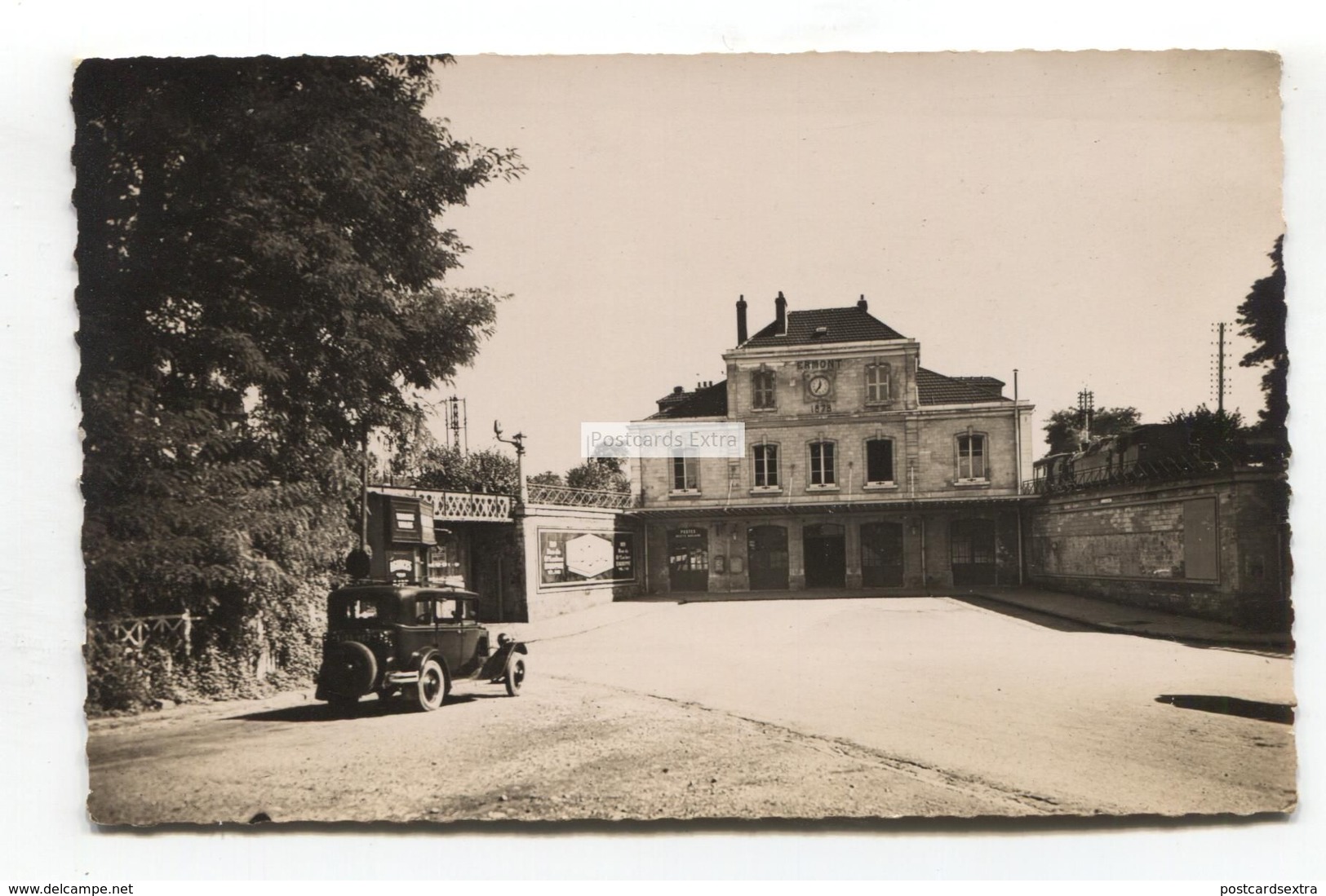 Eaubonne (95) - La Gare D'Ermont-Eaubonne & Vintage Car - Real Photo Postcard - Other & Unclassified