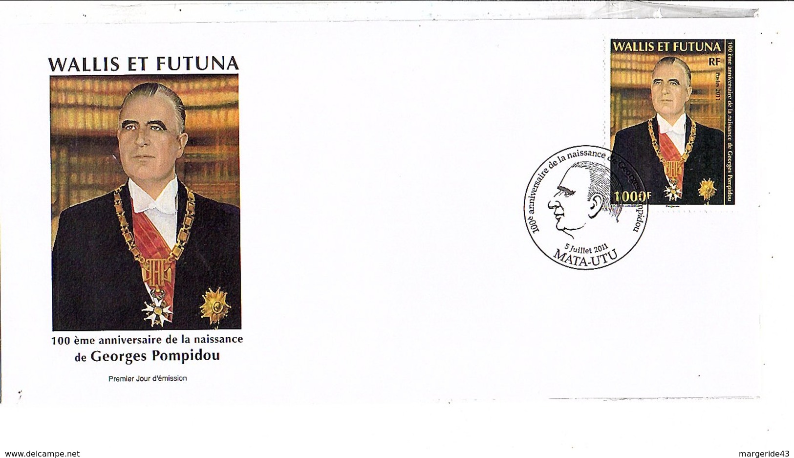 WALLIS ET FUTUNA FDC 2011  GEORGES POMPIDOU - Autres & Non Classés