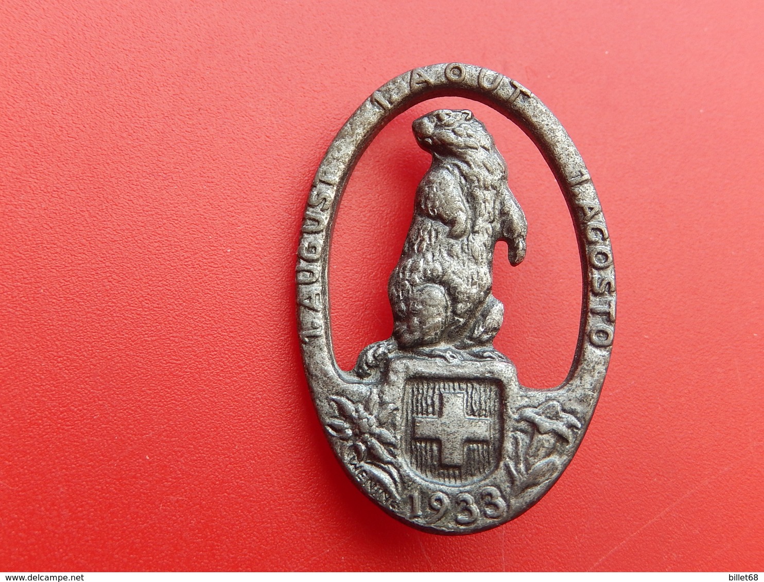 Broche /  Insigne De La Fête Nationale Suisse 1 VIII Août 1933 - HUGUENIN LOCLE - Autres & Non Classés