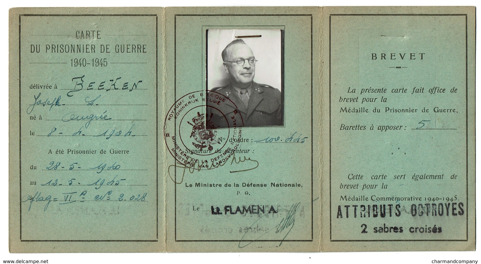 Carte Prisonnier De Guerre 1940-1945 - Joseph BEEKEN - Camp Oflag VI A Soest - 2 Scans - 1939-45