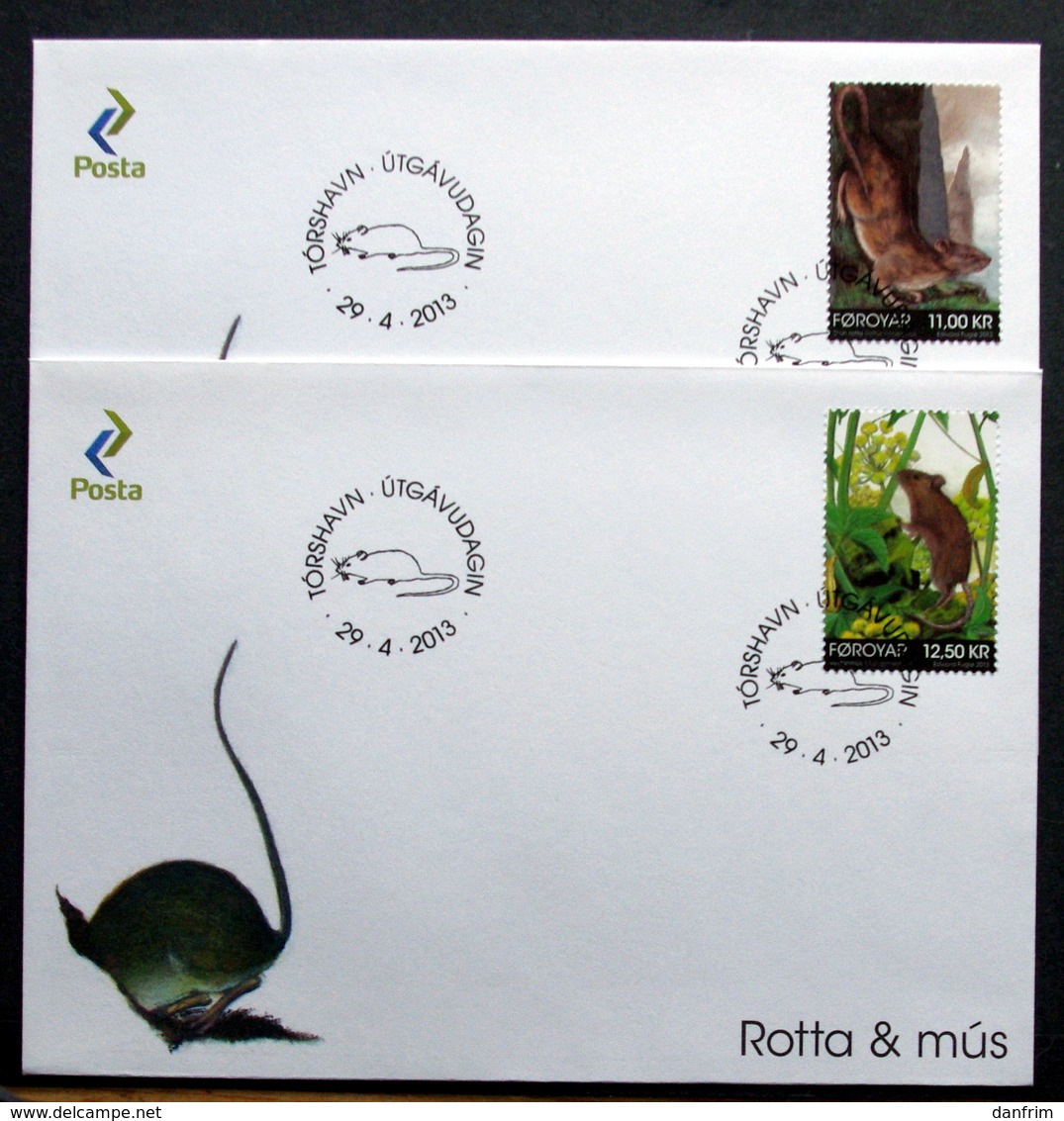 Faroe Islands  2013    Fauna. Rat & Mouse  MiNr.785-86   FDC       ( Lot  6672)) - Islas Faeroes