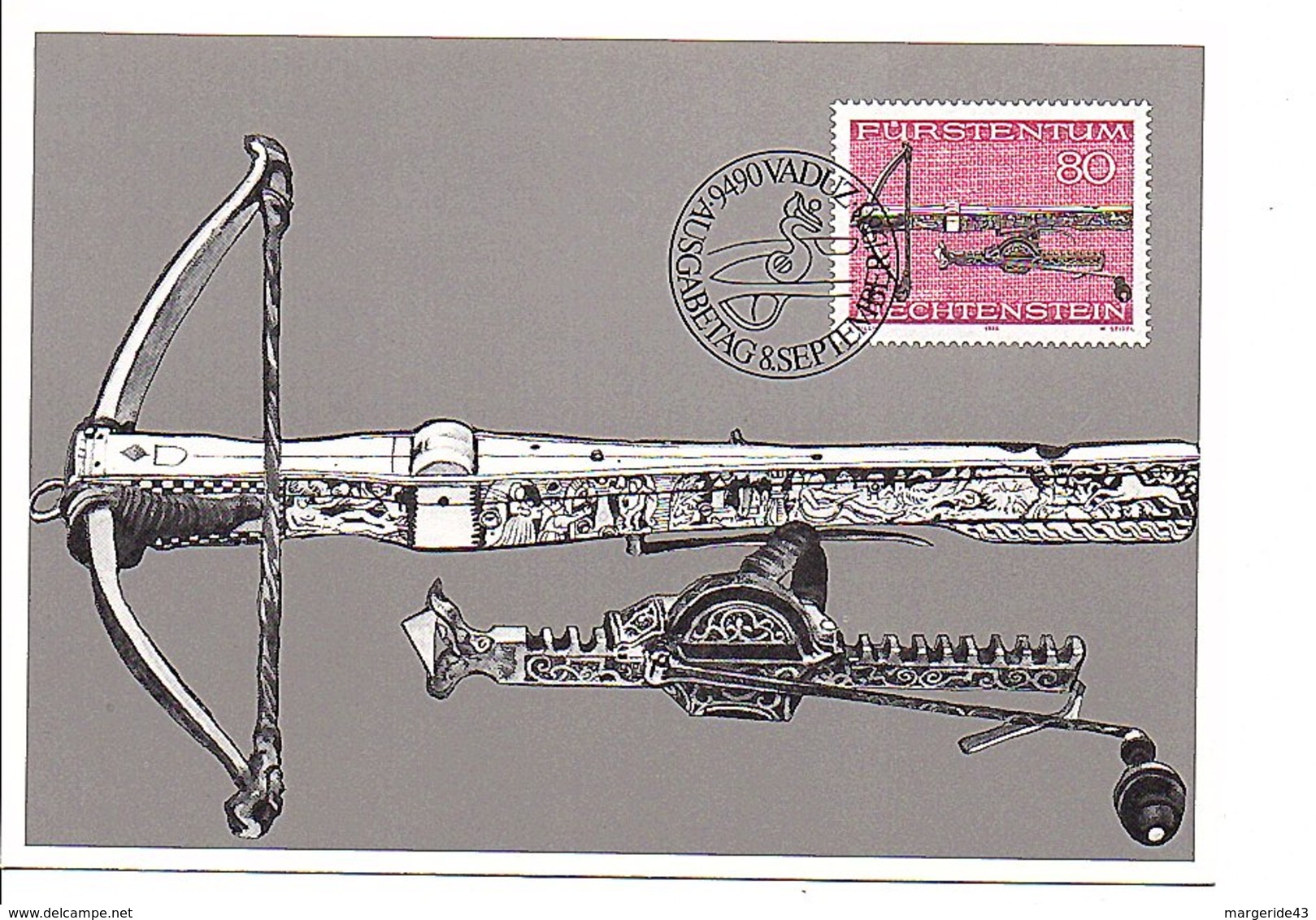 LIECHTENSTEIN CARTE MAXIMUM 1980 ARMES DE CHASSE - Non Classés