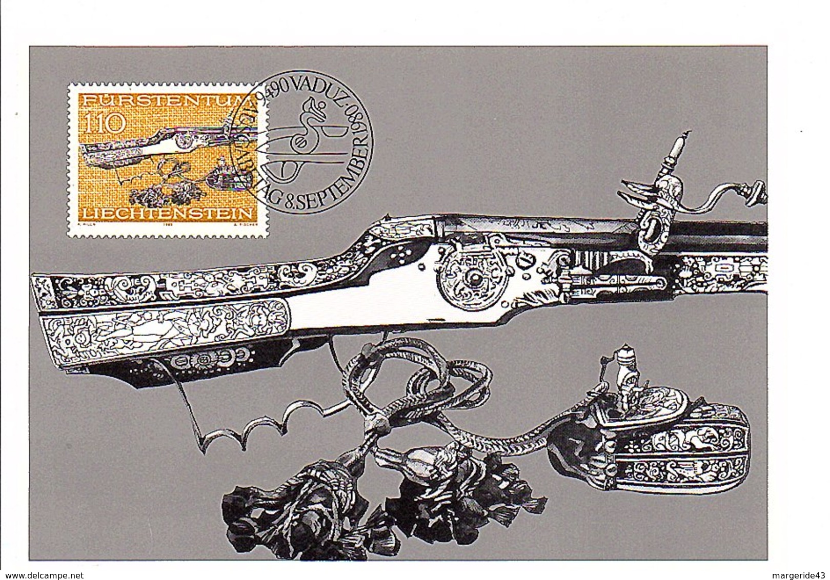 LIECHTENSTEIN CARTE MAXIMUM 1980 ARMES DE CHASSE - Non Classés