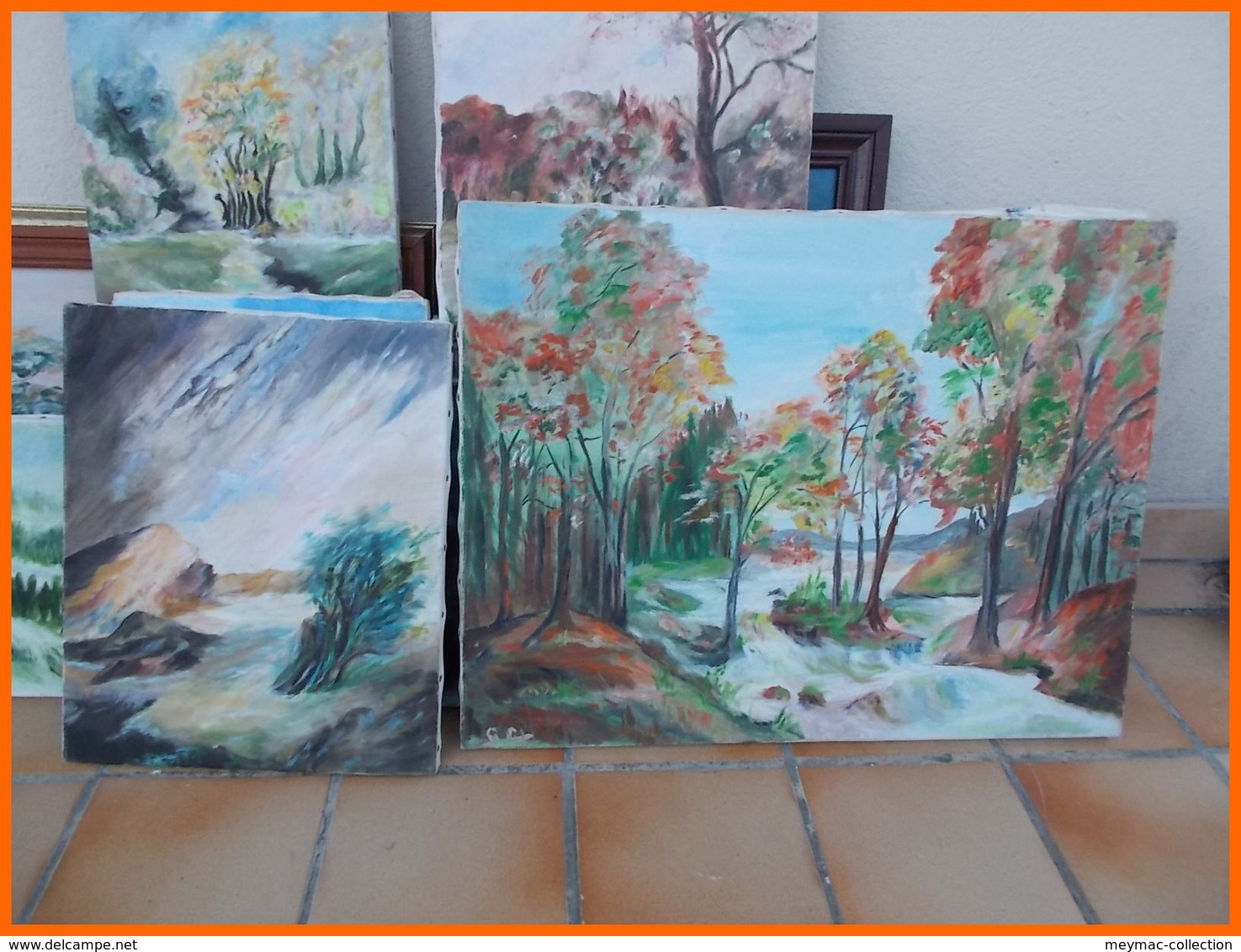 FOND ATELIER ARTISTE LIMOUSIN CORREZE MONEDIERES MILLEVACHE SANGUINAIRES CORSE + De 50 Tableaux Toiles Cadres Matériel - Huiles