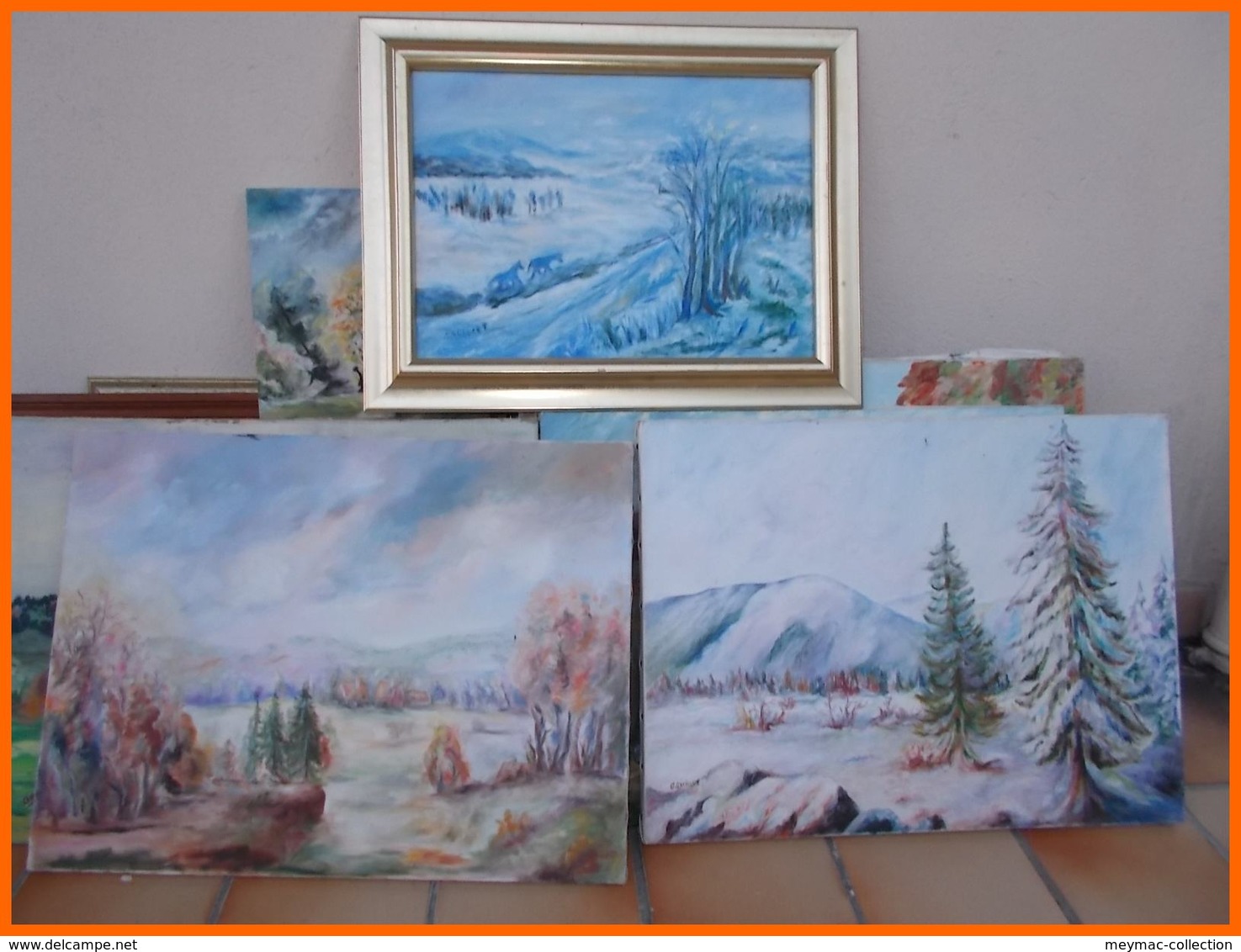 FOND ATELIER ARTISTE LIMOUSIN CORREZE MONEDIERES MILLEVACHE SANGUINAIRES CORSE + de 50 tableaux toiles cadres matériel