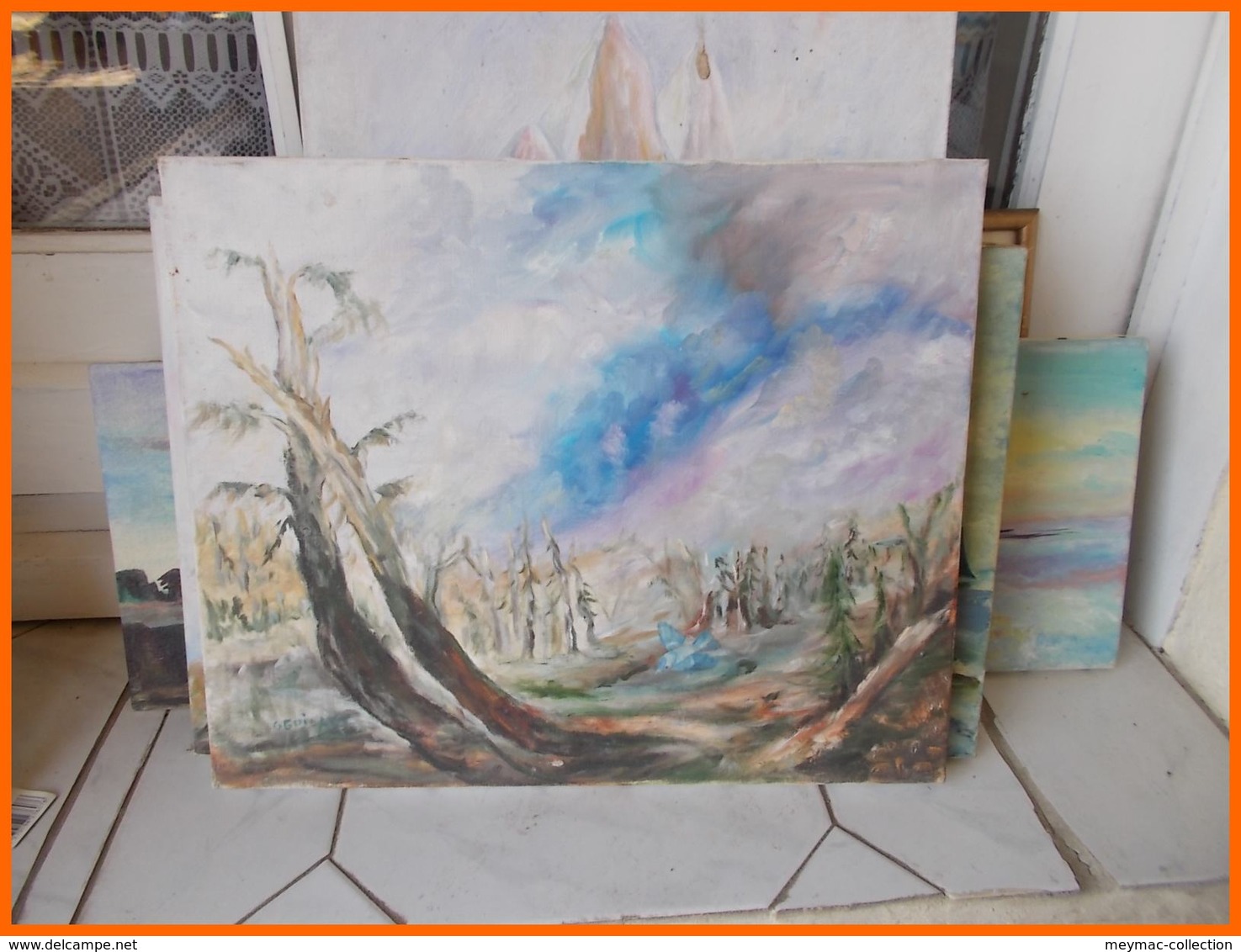 FOND ATELIER ARTISTE LIMOUSIN CORREZE MONEDIERES MILLEVACHE SANGUINAIRES CORSE + de 50 tableaux toiles cadres matériel