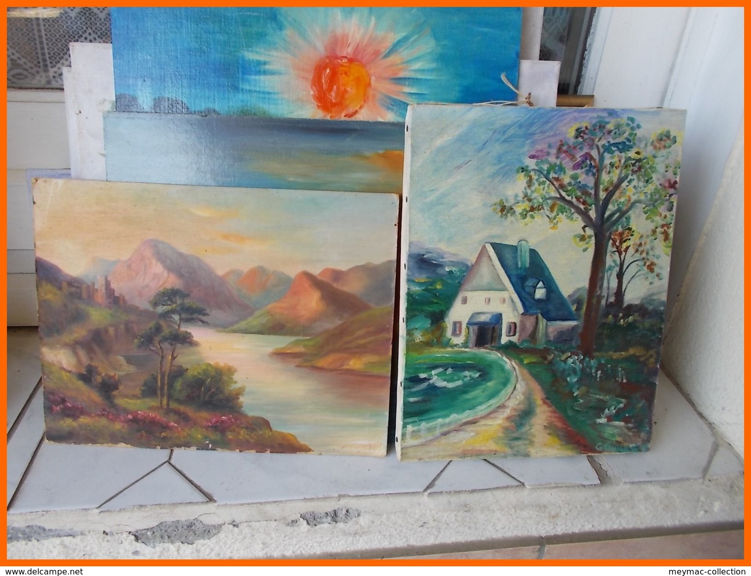 FOND ATELIER ARTISTE LIMOUSIN CORREZE MONEDIERES MILLEVACHE SANGUINAIRES CORSE + de 50 tableaux toiles cadres matériel