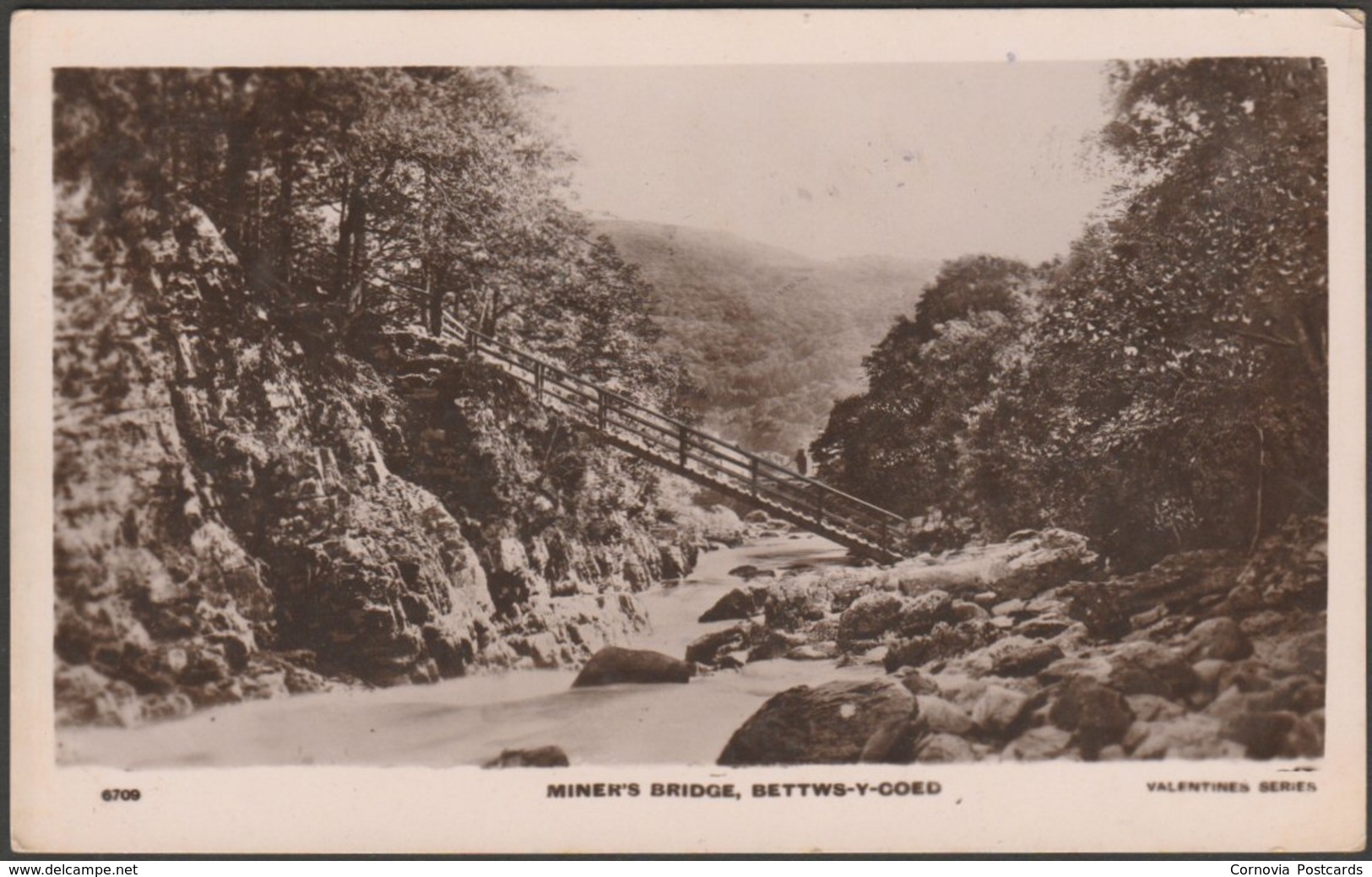 Miner's Bridge, Bettws-y-Coed, Caernarvonshire, 1911 - Valentine's RP Postcard - Caernarvonshire