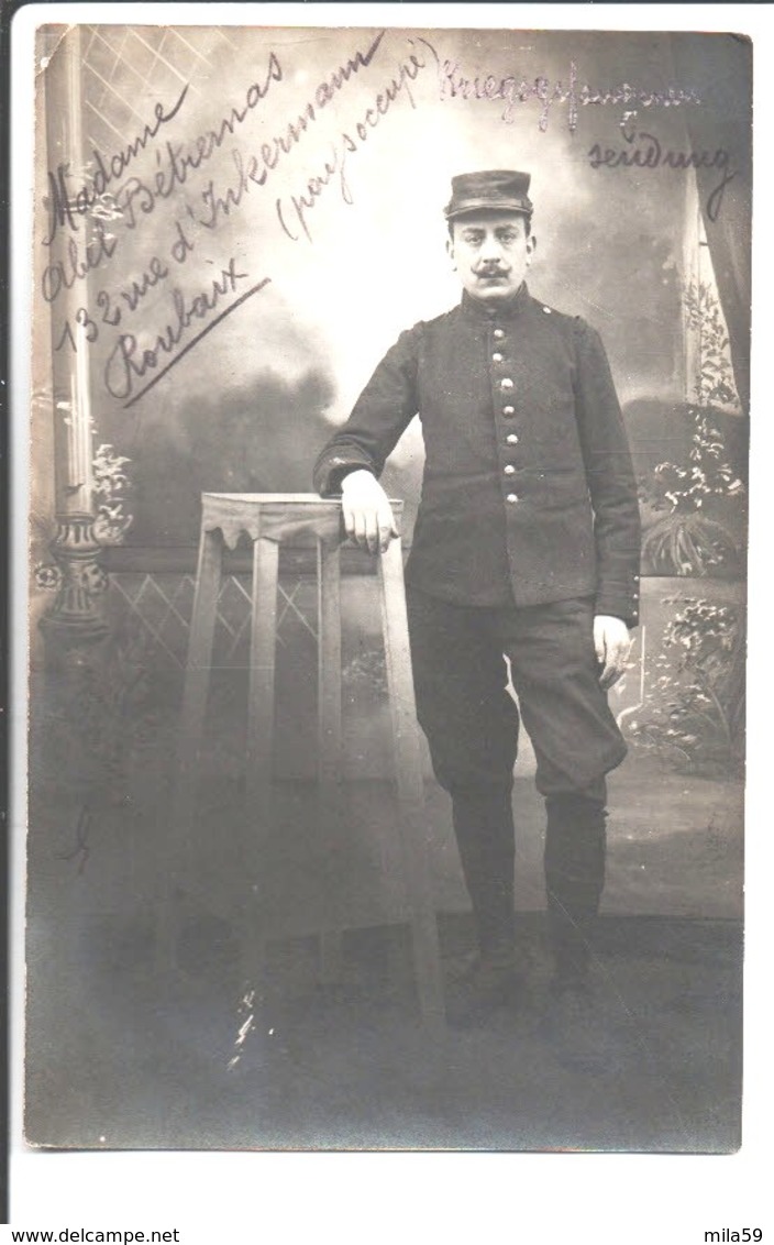Photo Abel Victor Bétremas. Roubaix. Kriegsgefangenen Sendung. à Son épouse. 1916. - Guerre 1914-18