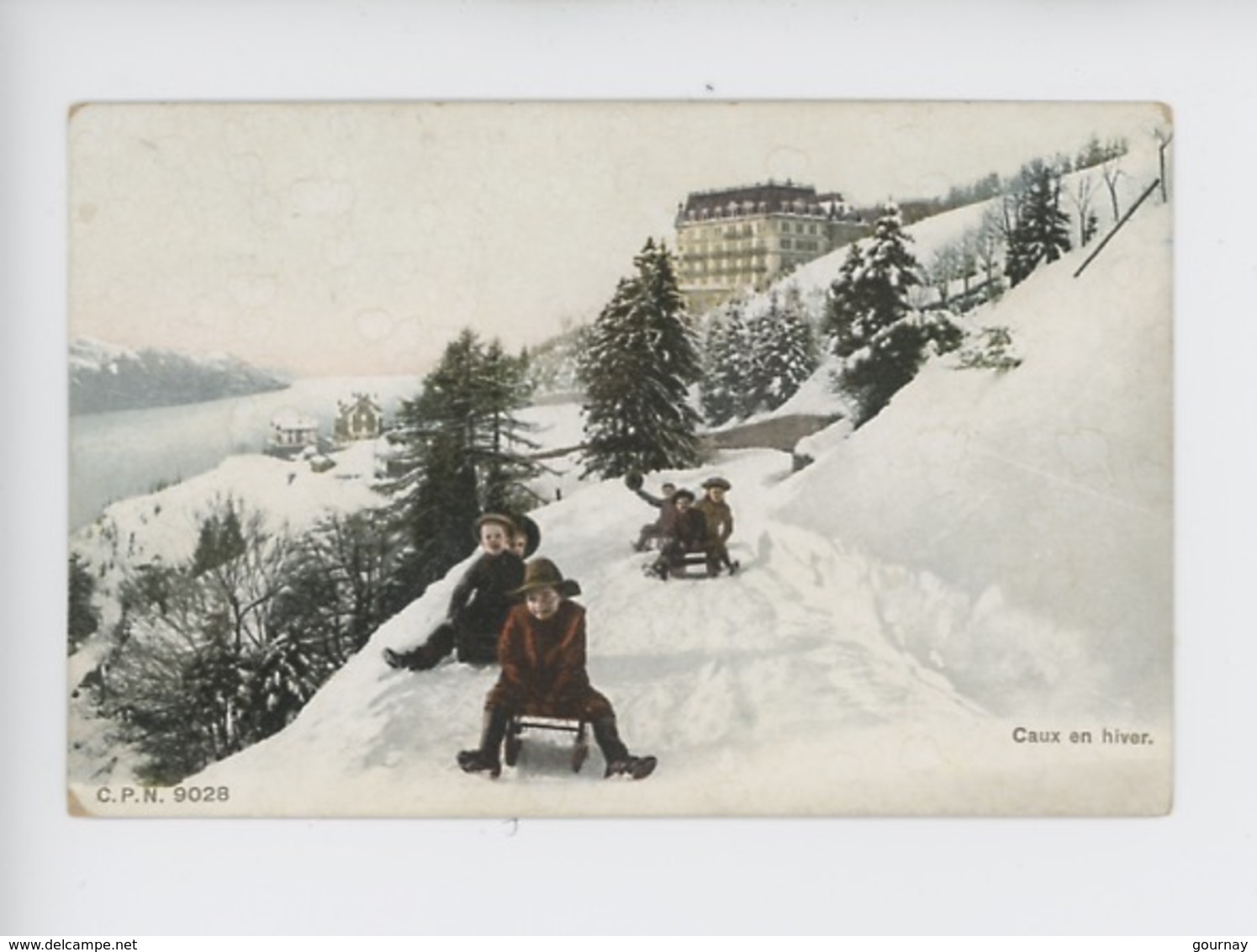 Suisse (vaud) Caux En Hiver (n°9028) Luge Enfant - Other & Unclassified