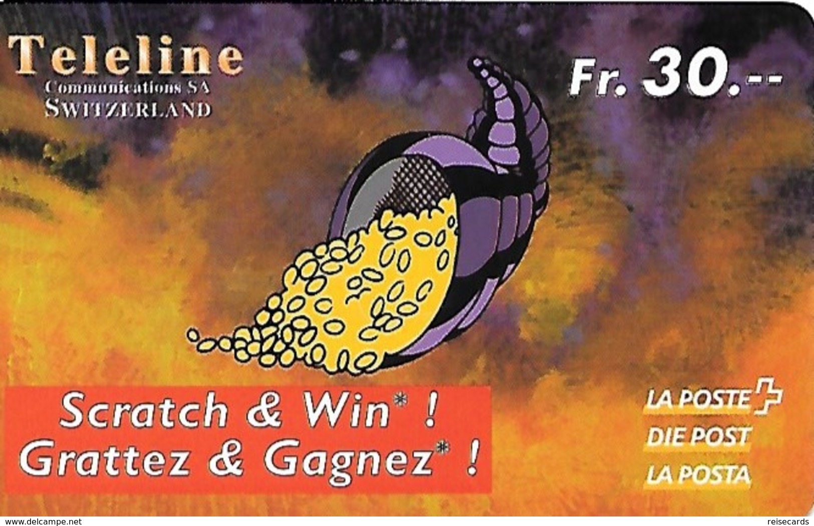 Prepaid: Teleline La Poste - Scrath & Win - Füllhorn - Schweiz