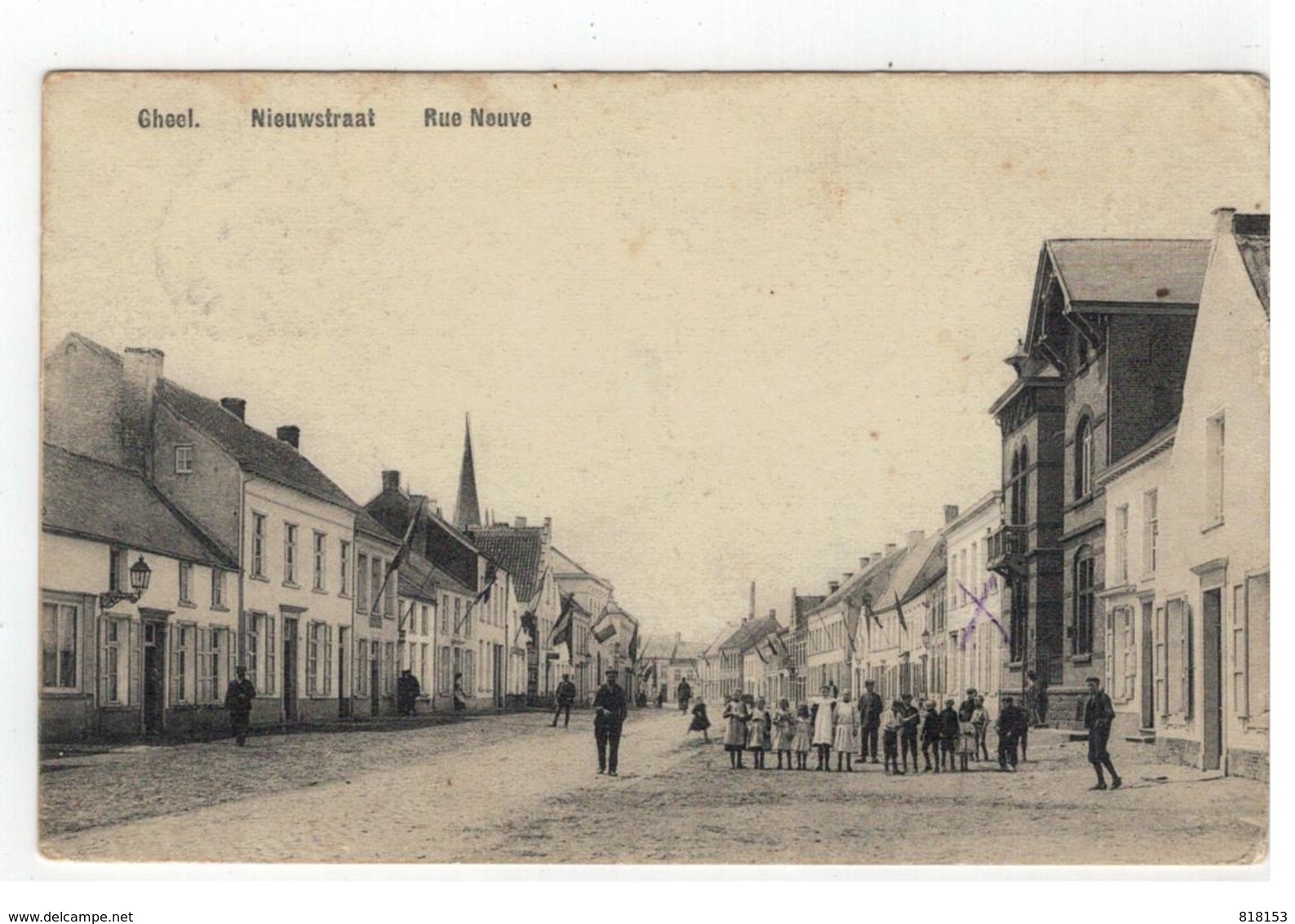 Geel Gheel  Nieuwstraat  Rue Neuve 1910  J.Harts En H.Rombouts,uitgevers - Geel