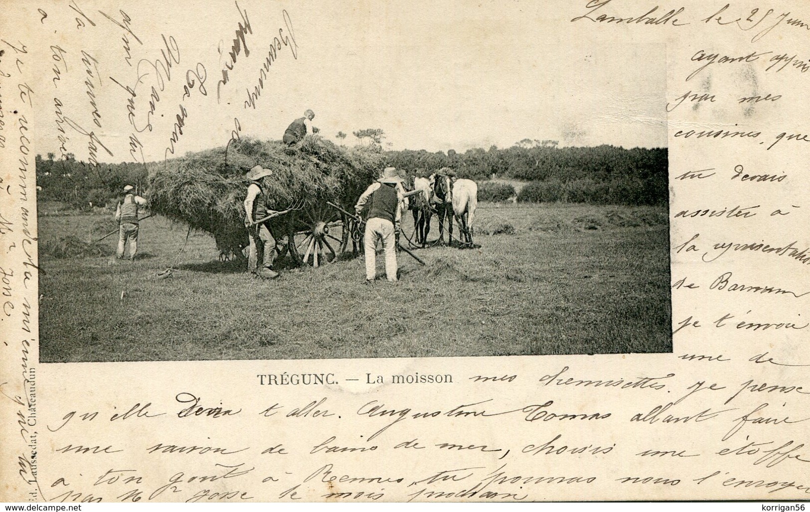 TREGUNC ****  LA MOISSON EN 1902  **** - Trégunc