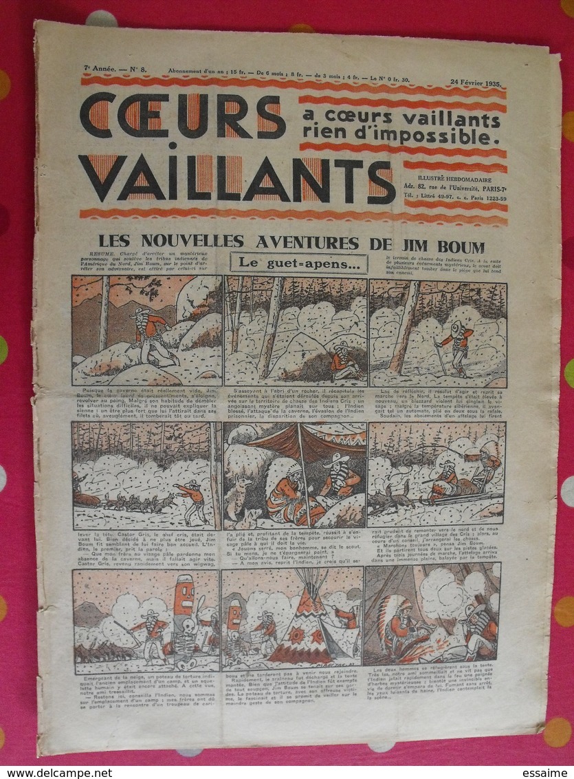 5 coeurs vaillants 1935. hergé tintin en orient (cigares du pharaon) jim boum marijac