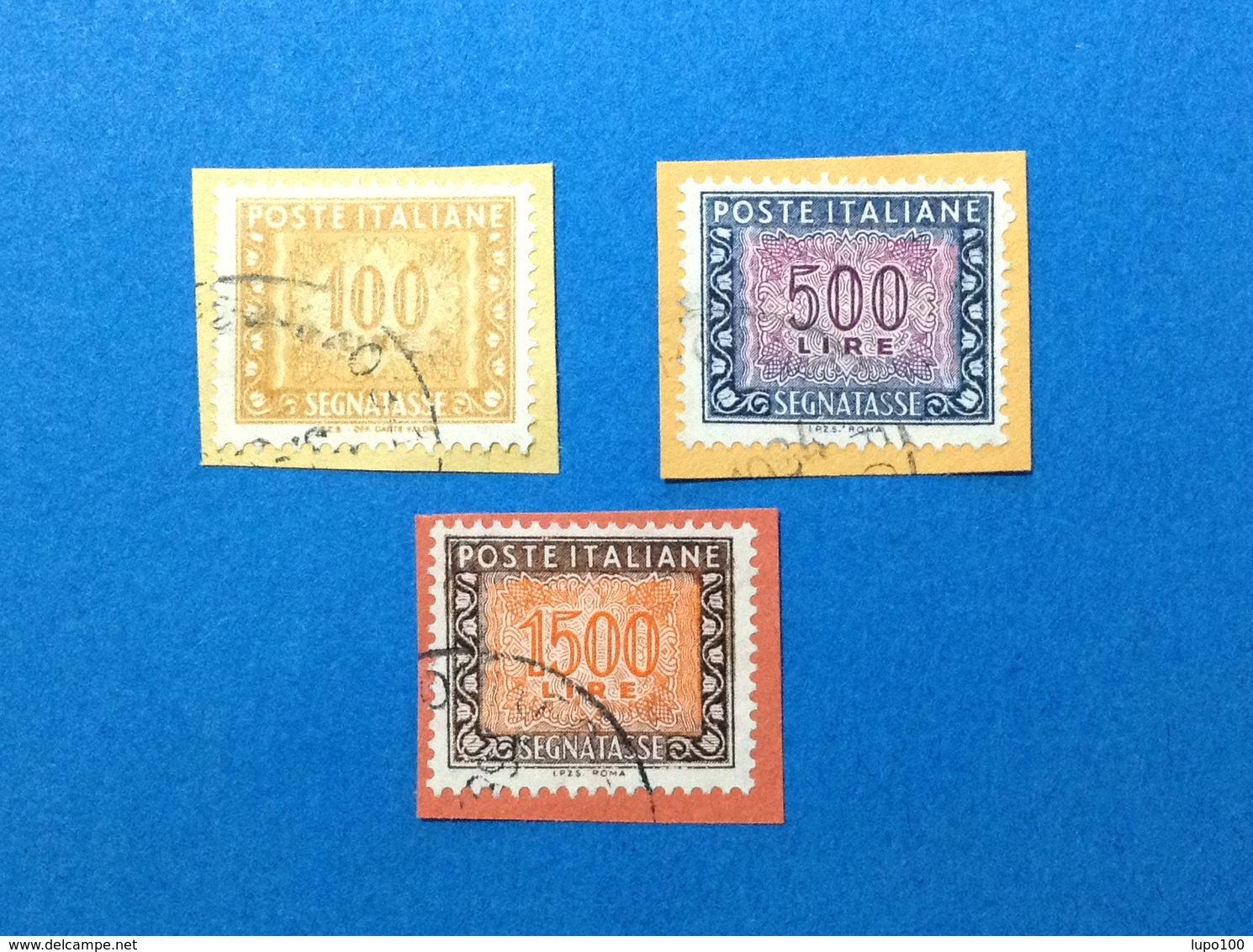 SEGNATASSE 100 500 1500 LIRE IPZS ITALIA FRANCOBOLLO USATO STAMP USED - Segnatasse