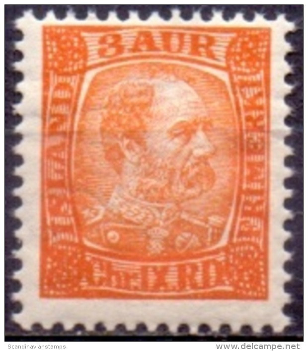 IJSLAND 1902-05 3aur Oranje Christian IX PF-MNH - Neufs